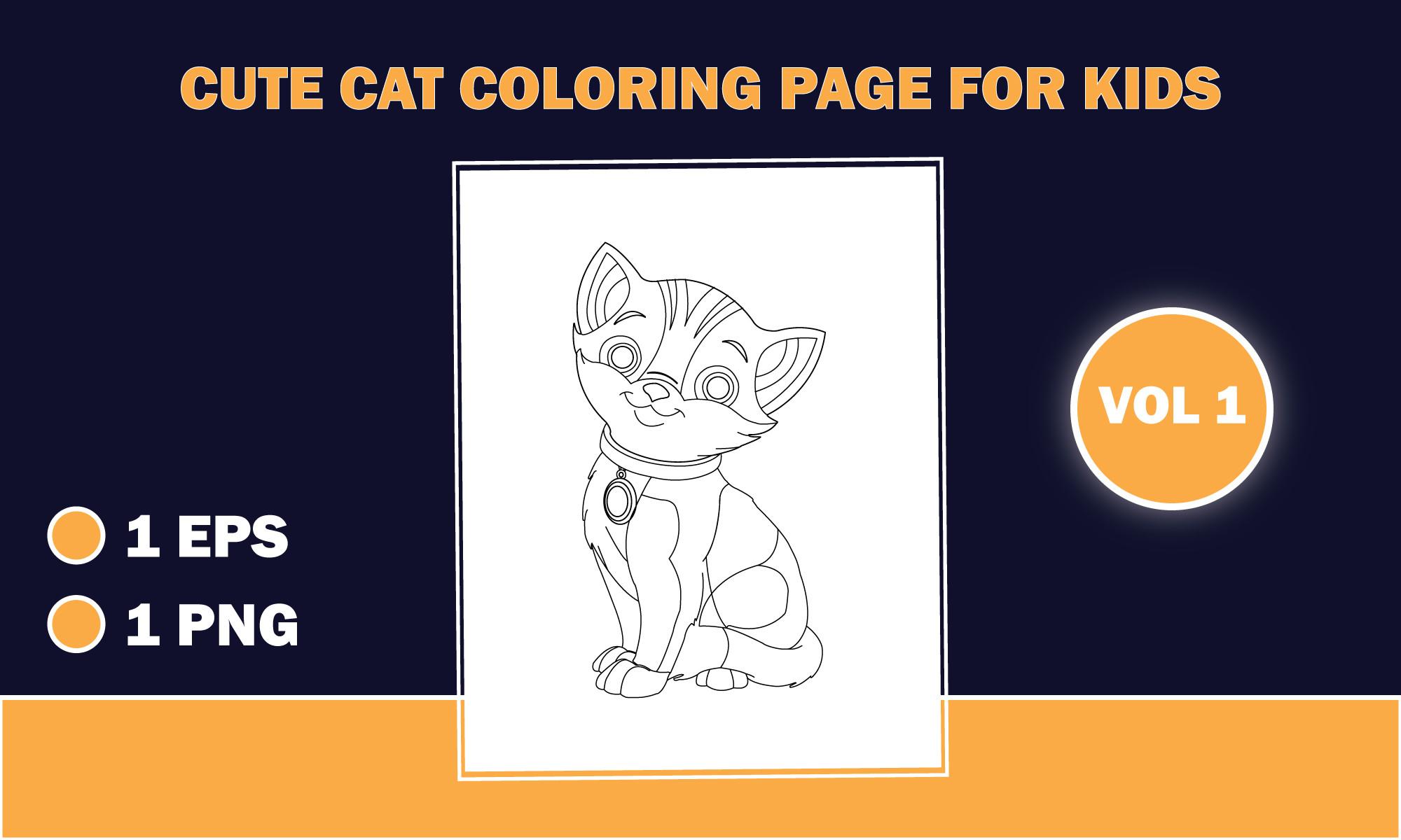 Cute Cat Outline Coloring Pages for Kids
