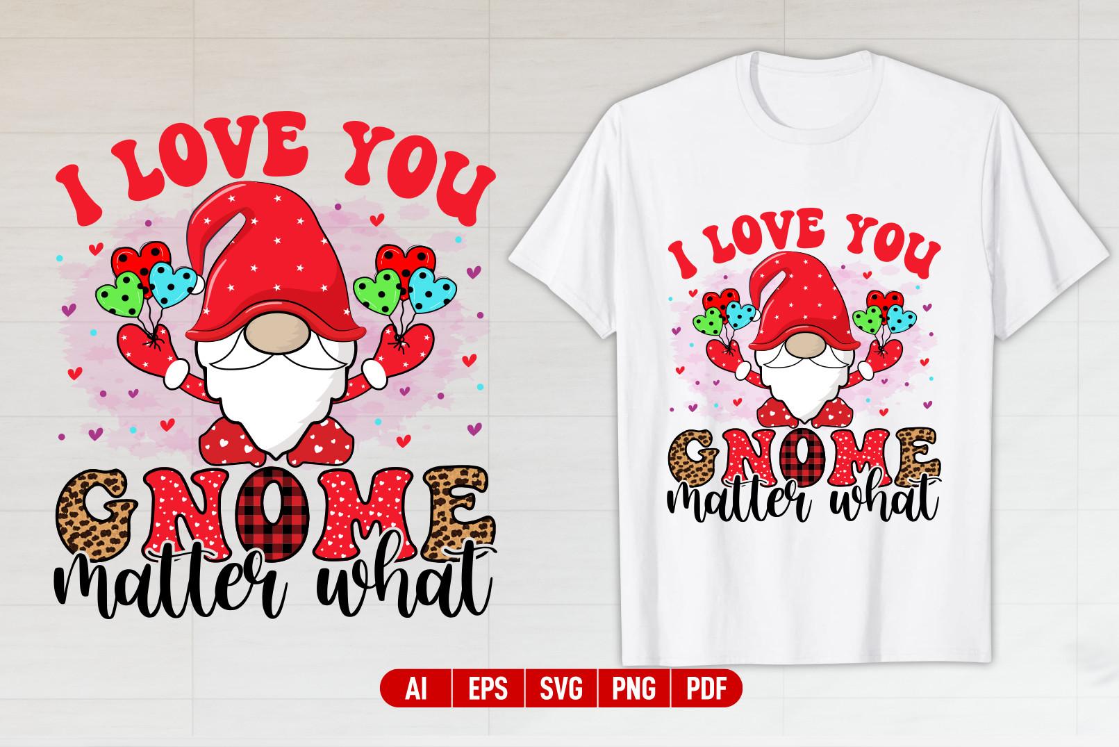 Gnome Valentine's Day T-shirt Design