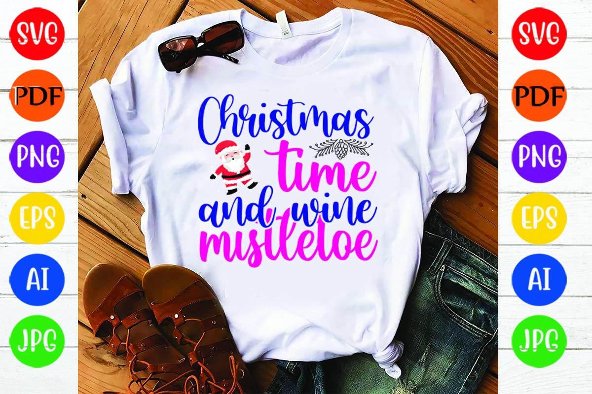 Christmas Time and Wine Mistletoe