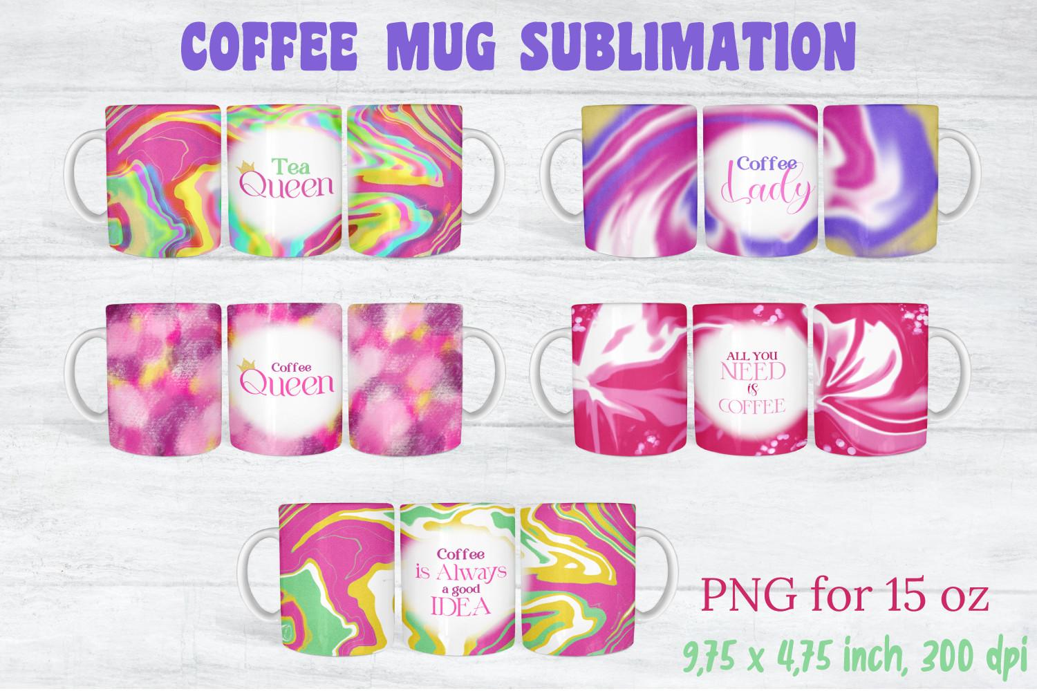 Mug Wrap Bundle with Coffee Quote PNG