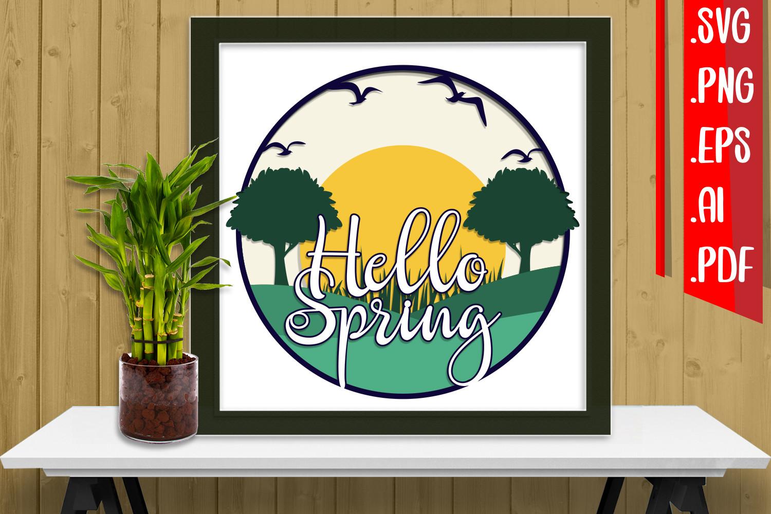 Spring Layered Papercut 5 Svg Eps Png Ai