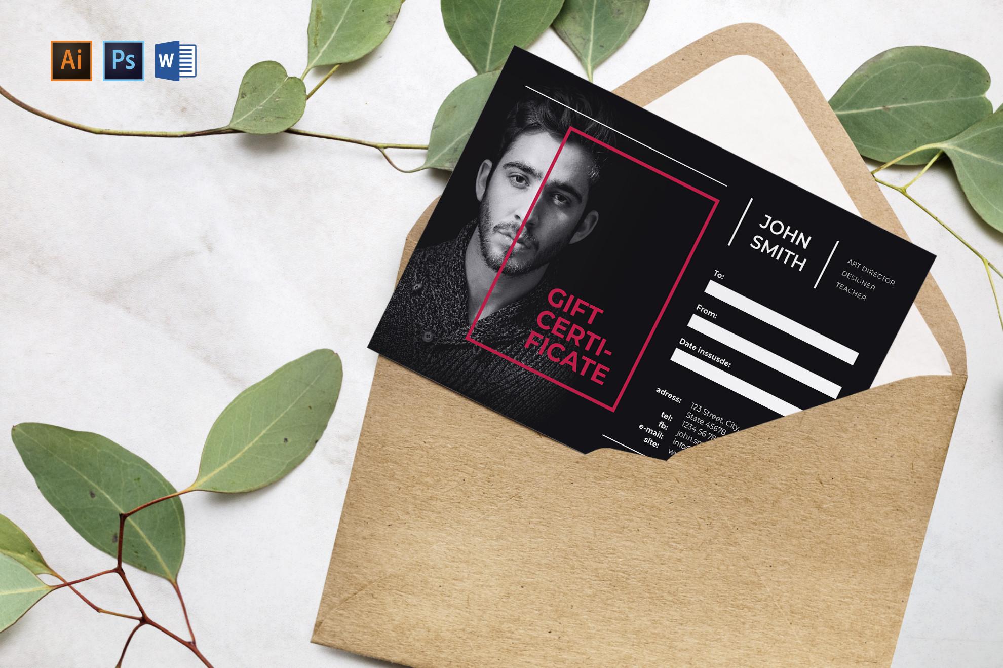 Art Director Gift Certificate Template