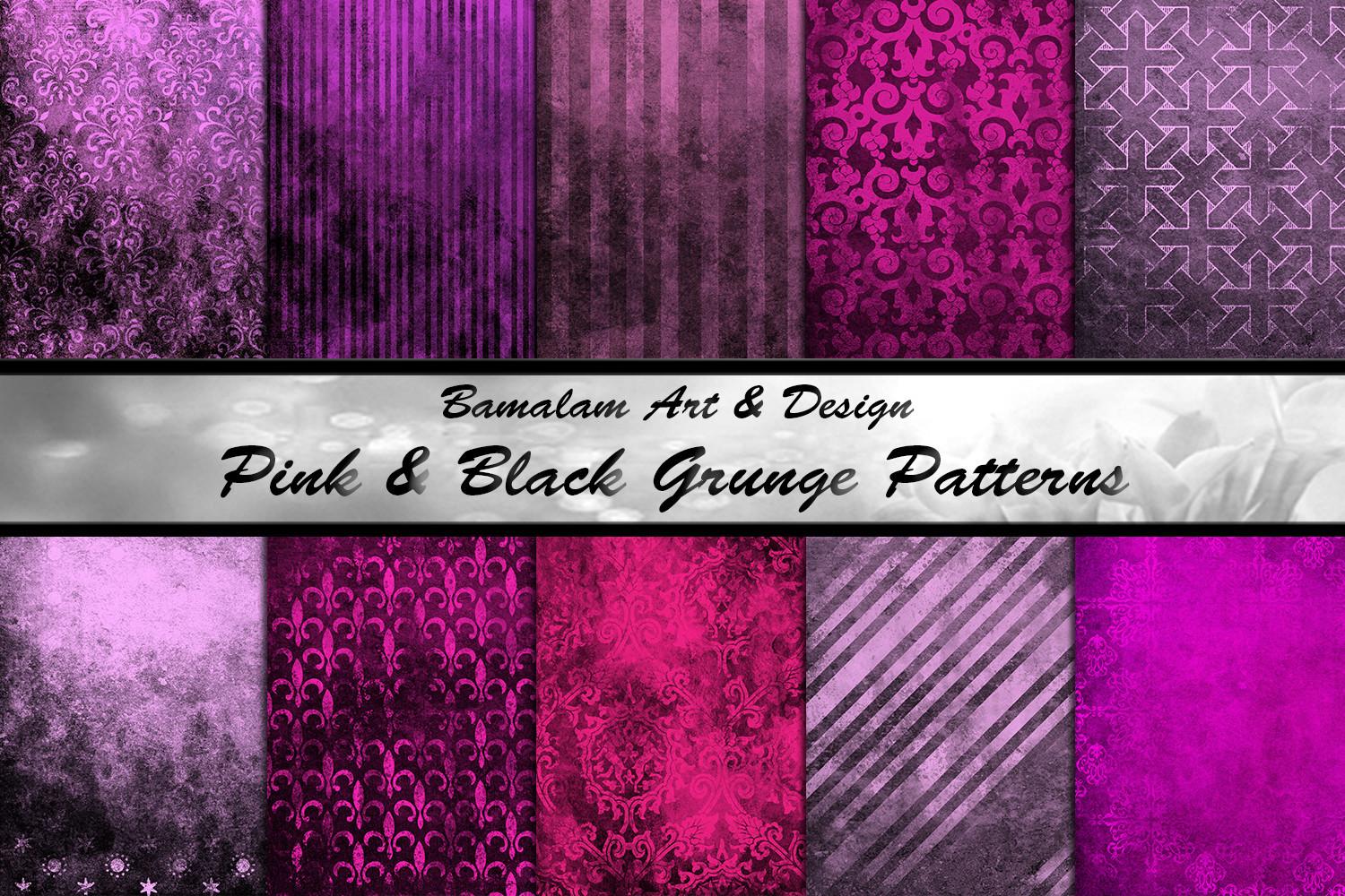 Pink & Black Grunge Patterns