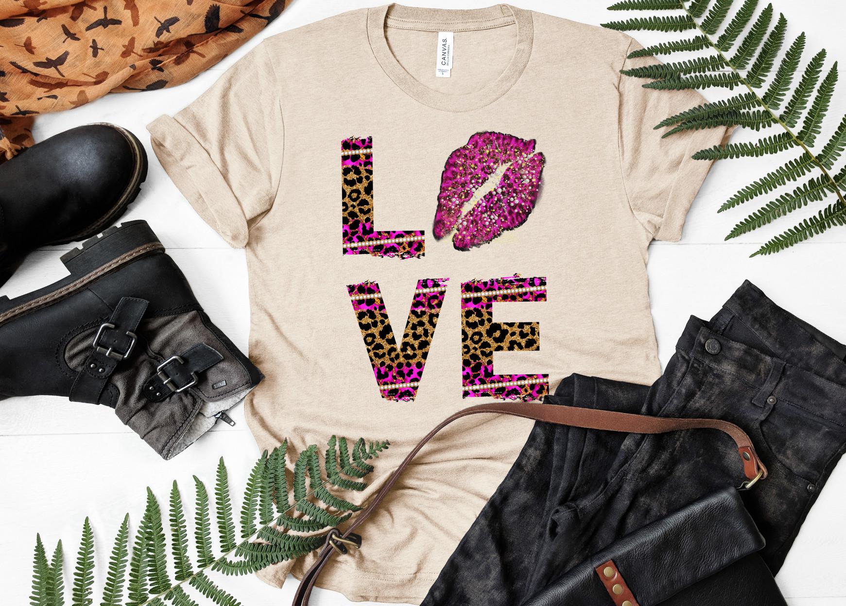 Leopard Kiss Valentine Sublimation PNG