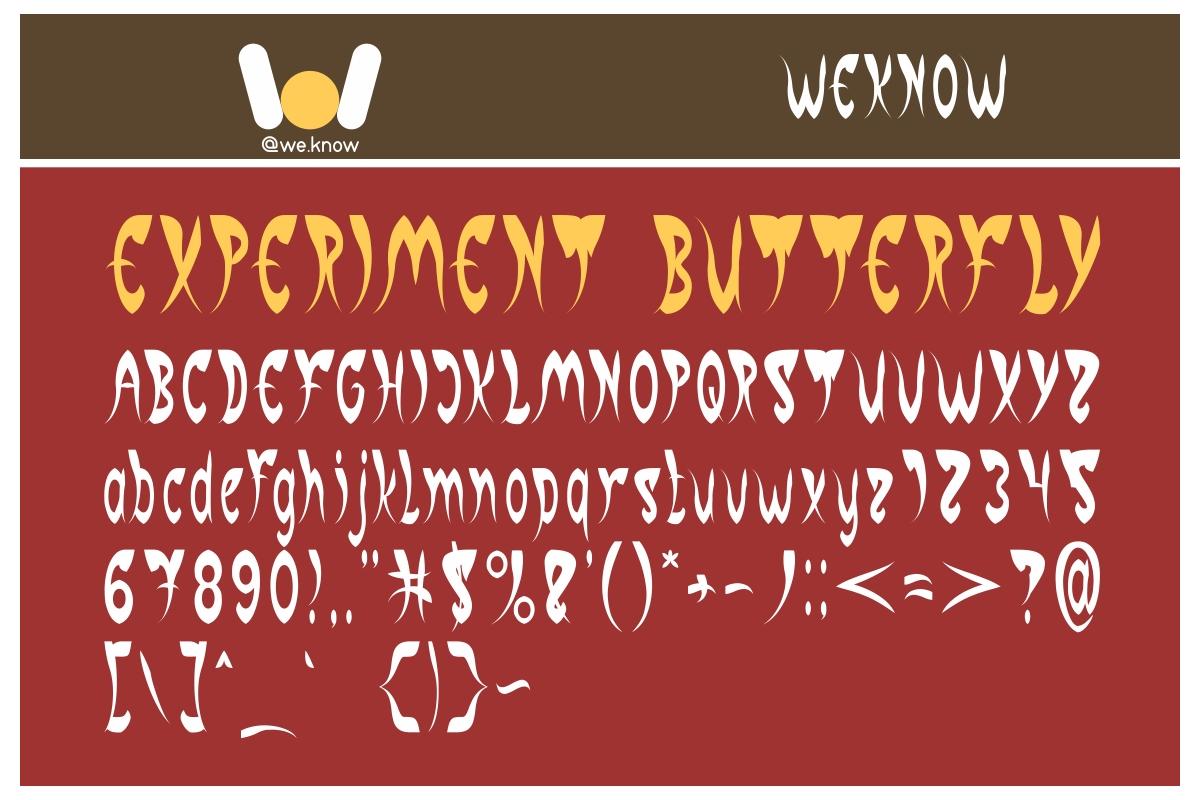 Experiment Butterfly Font