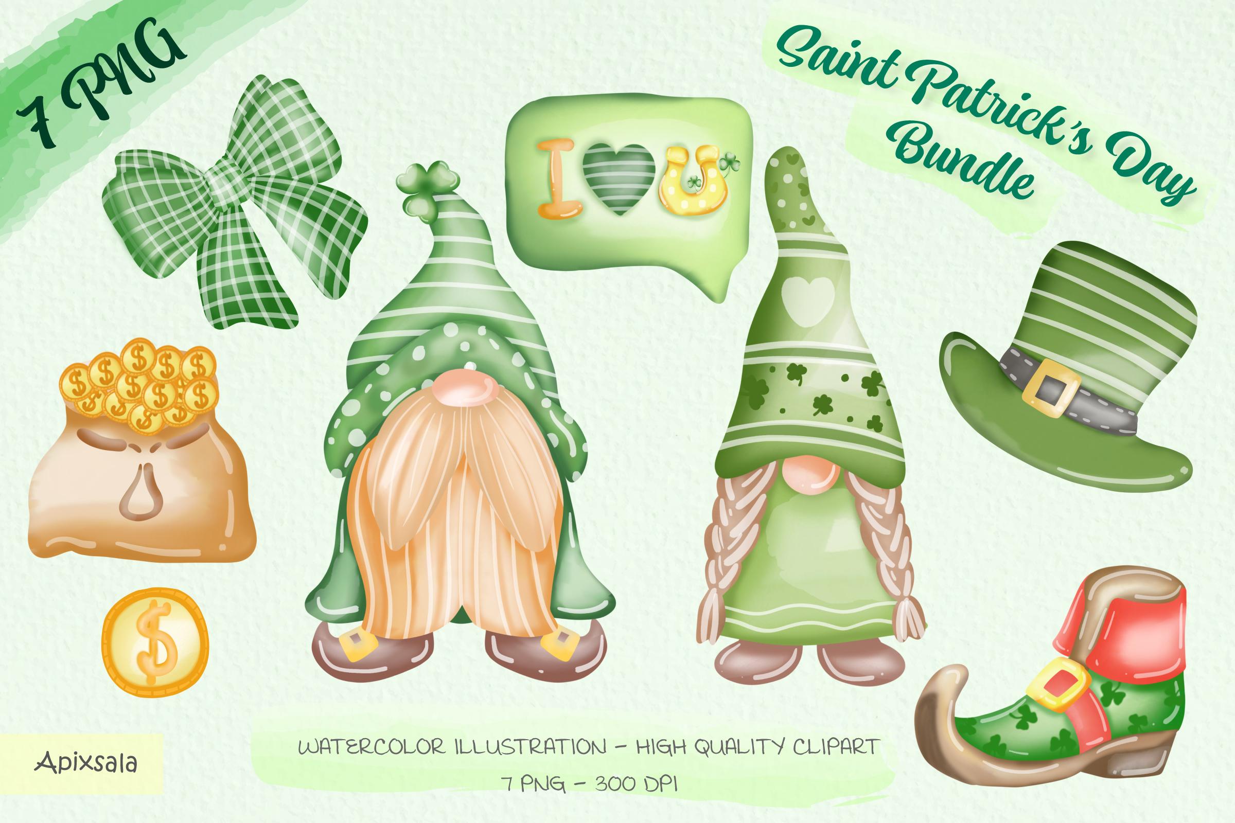 Green Gnoms Clipart Bundle