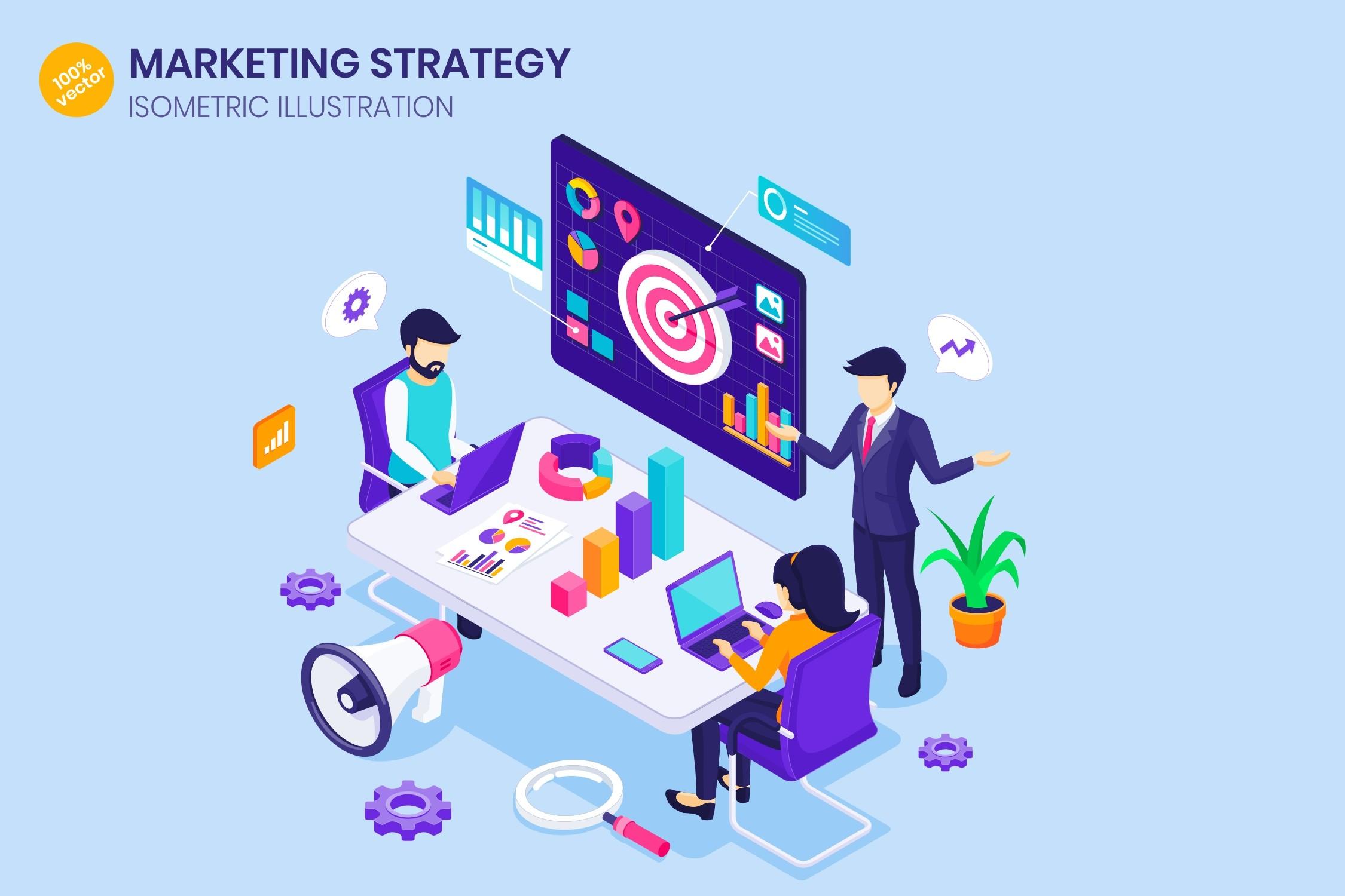 Isometric Business Strategy Illustration