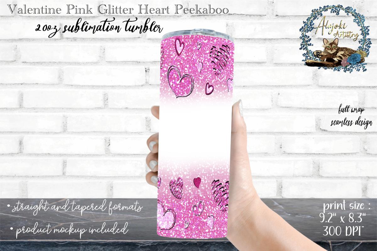 Pink Peekaboo Heart Tumbler Wrap Design
