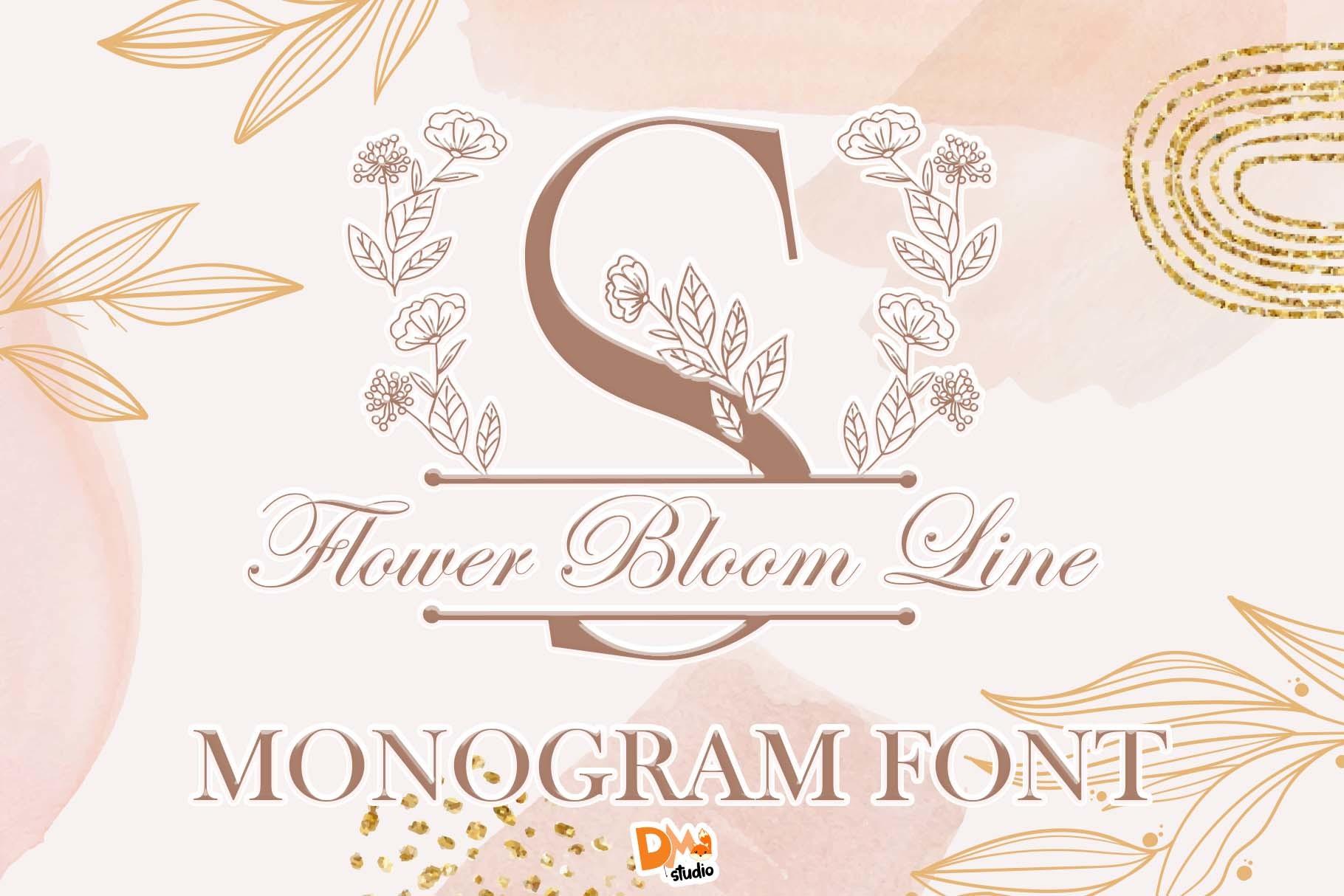 Flower Bloom Line Monogram Font