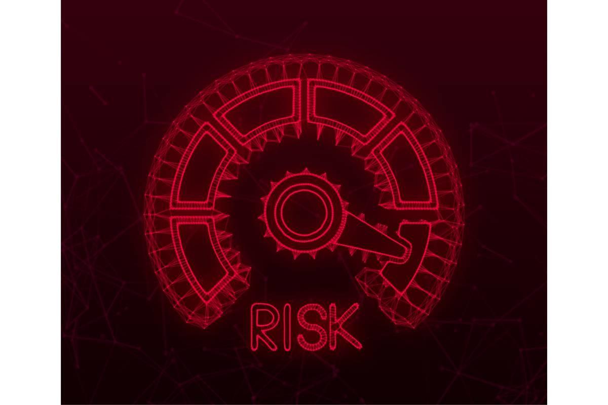 Risk Icon on Speedometer. High Risk Mete