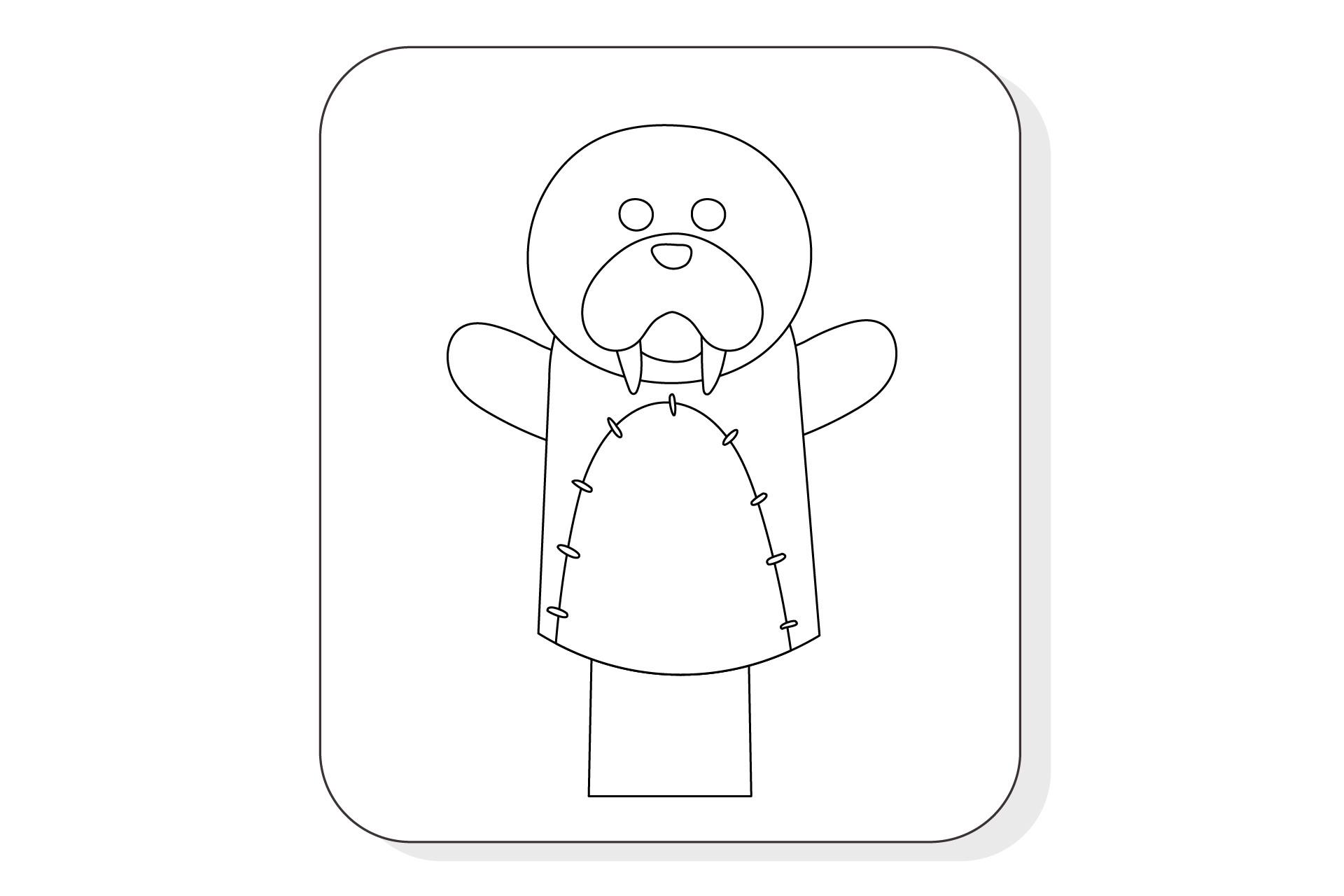 Animal Seals Puppet Coloring Page