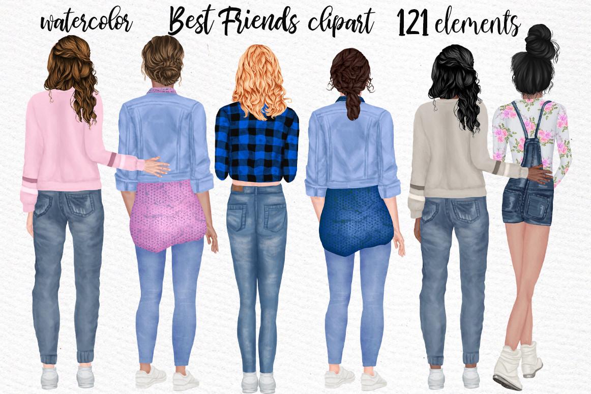 Best Friends Clipart Casual Girls Png