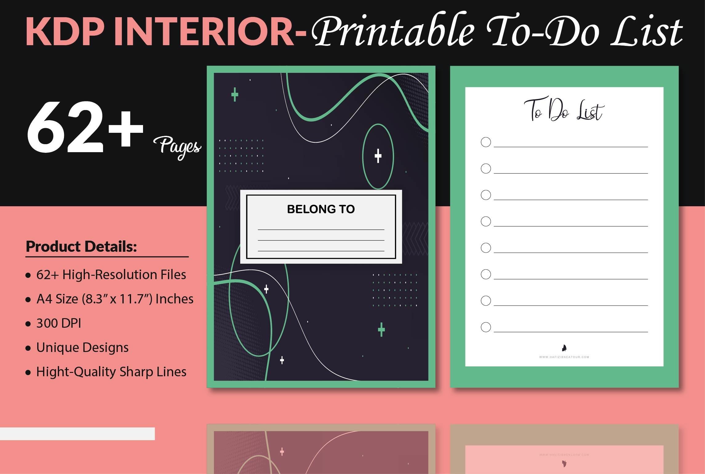 Printable to-Do List - KDP Interior
