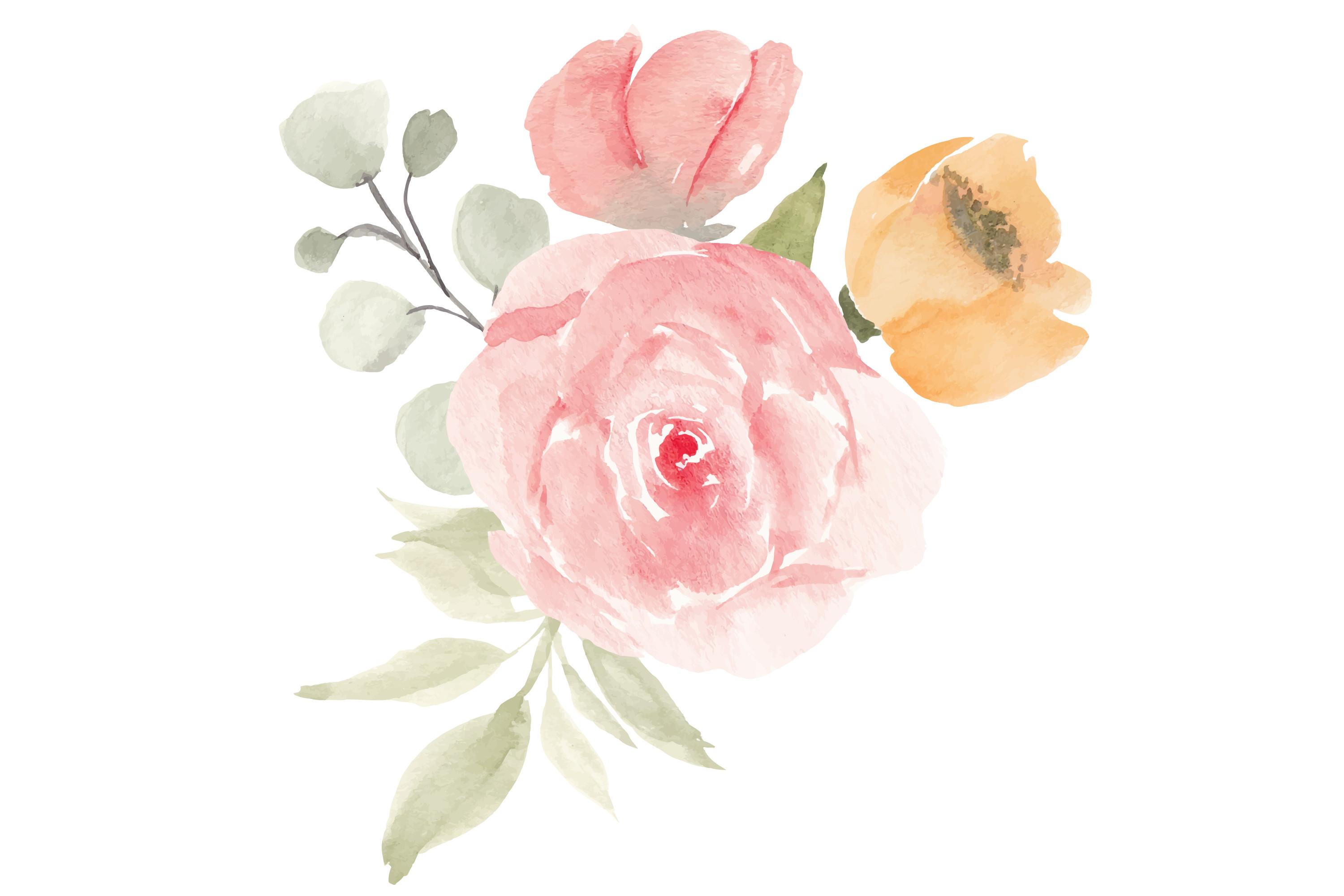 Watercolor Flower, Floral Flower Bunch