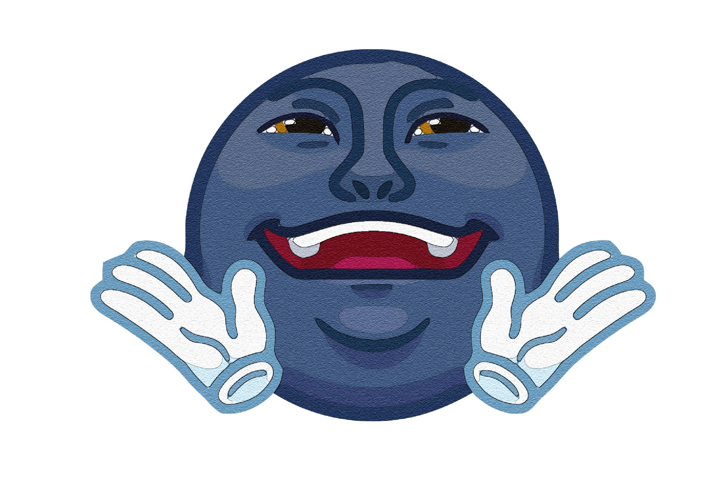 Watercolor Effect Moon Cartoon