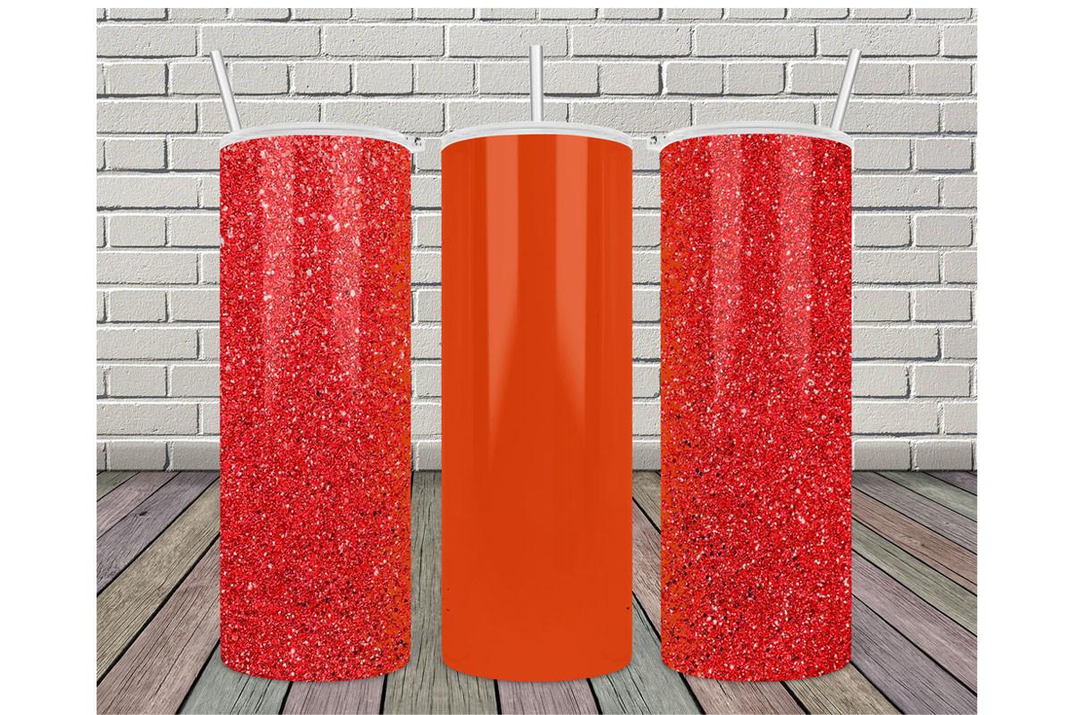 20oz Light ORANGE Glitter Skinny Tumbler