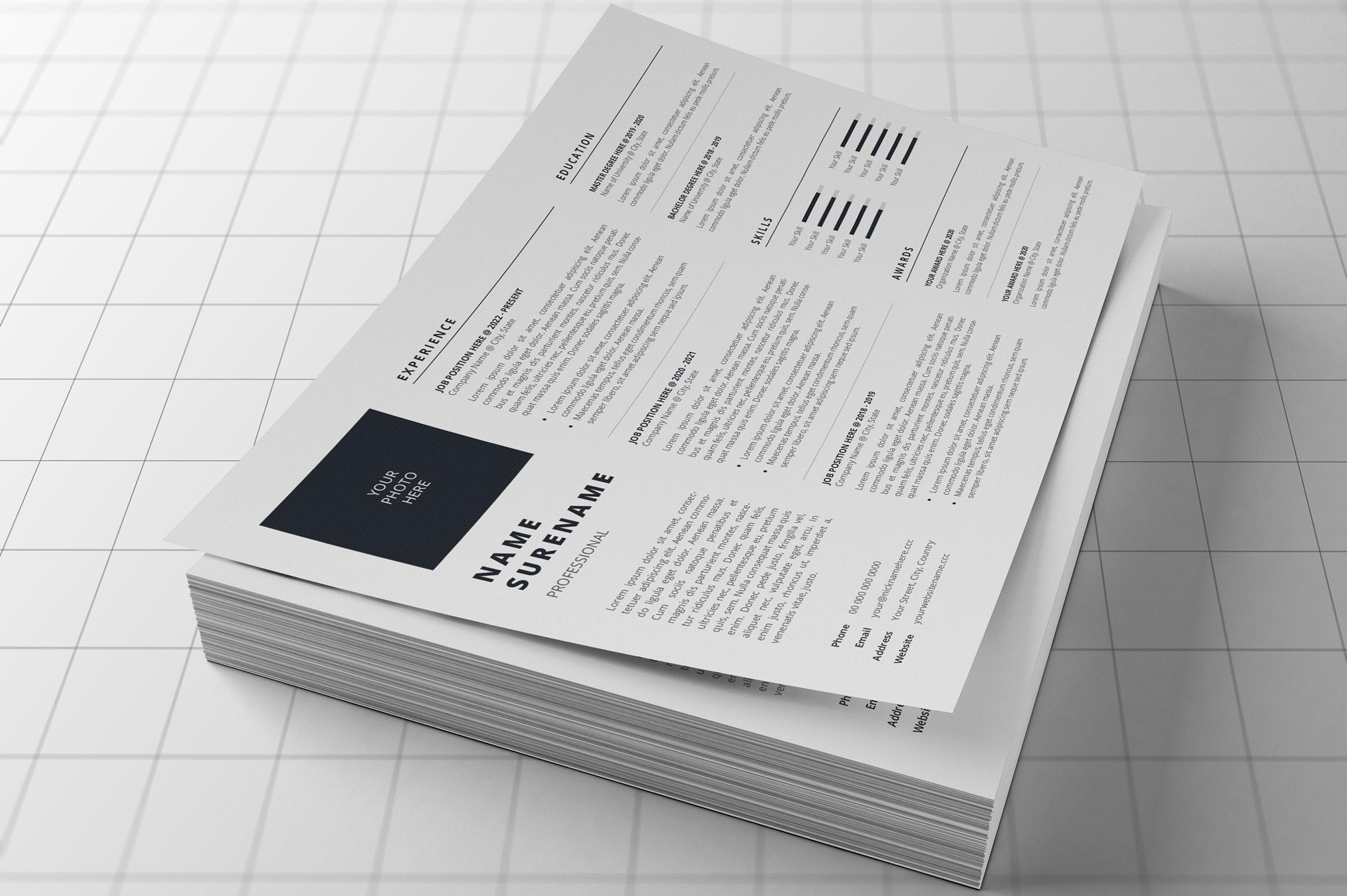 Landscape Resume/CV Template