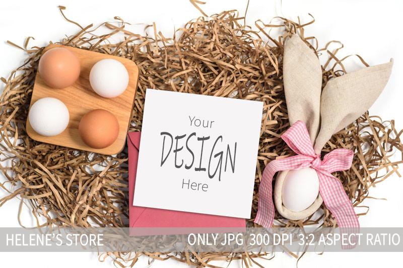 Easter Card Mockup, Square Card Mockup