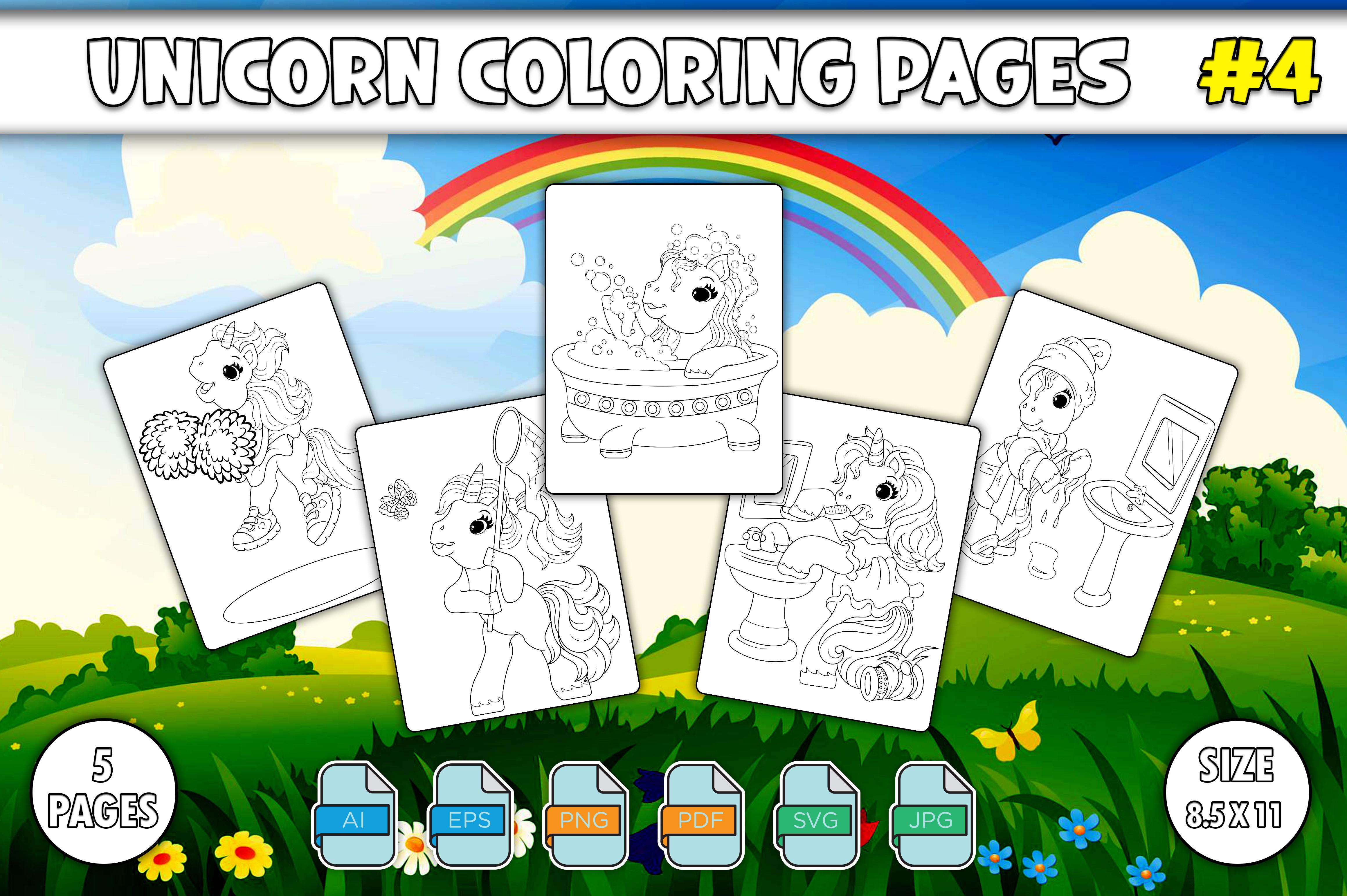 Cute Unicorn Coloring Pages for Girls