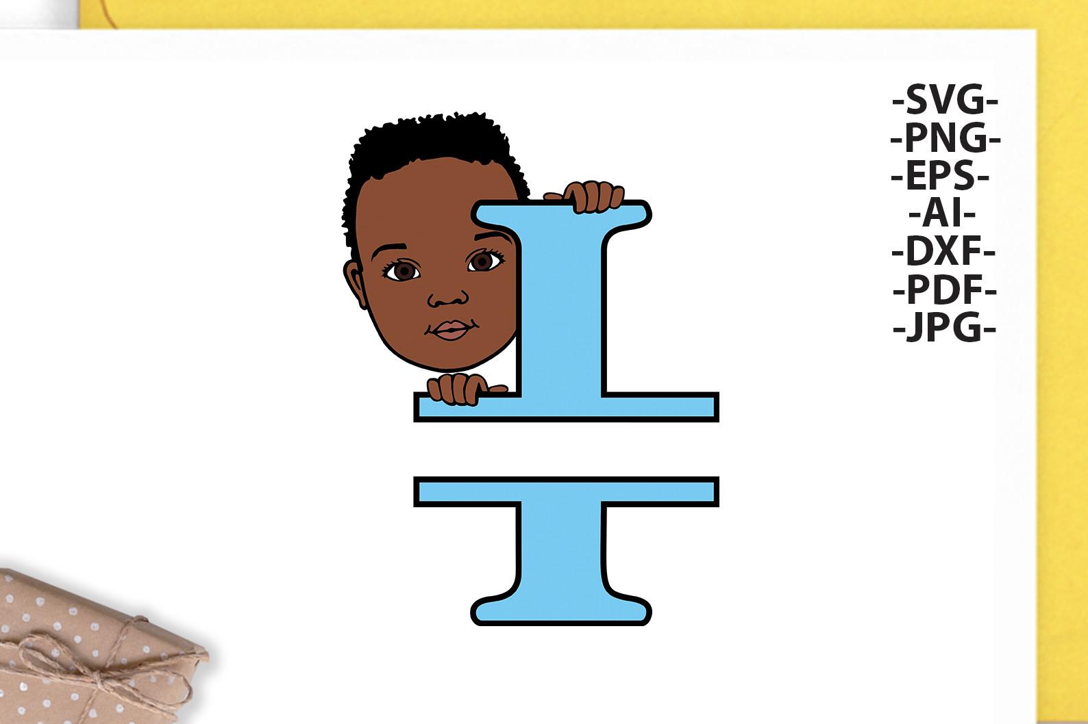 Black Boy Svg Letter I,Alphabet Name Svg
