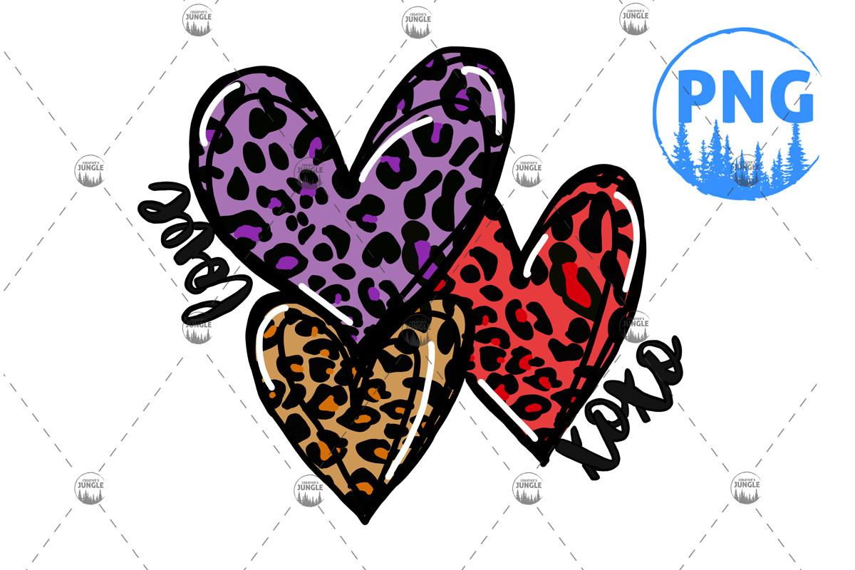 Leopard Plaid Hearts Png