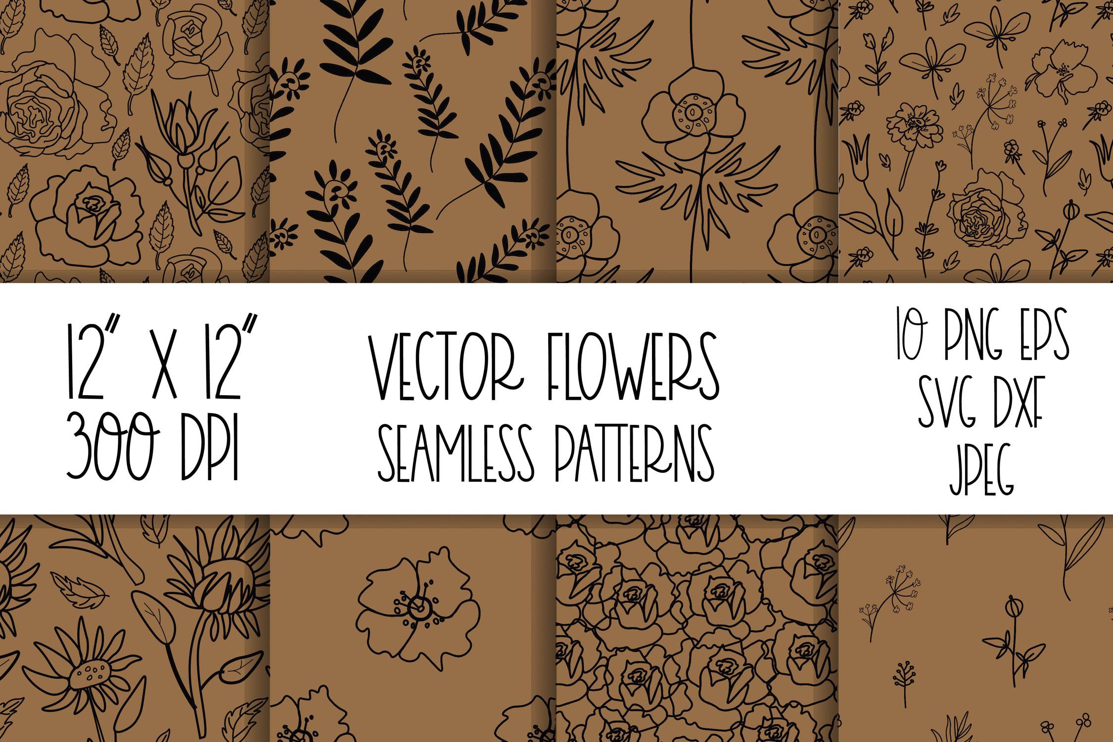 Printable Vintage Floral Brown Backgroun