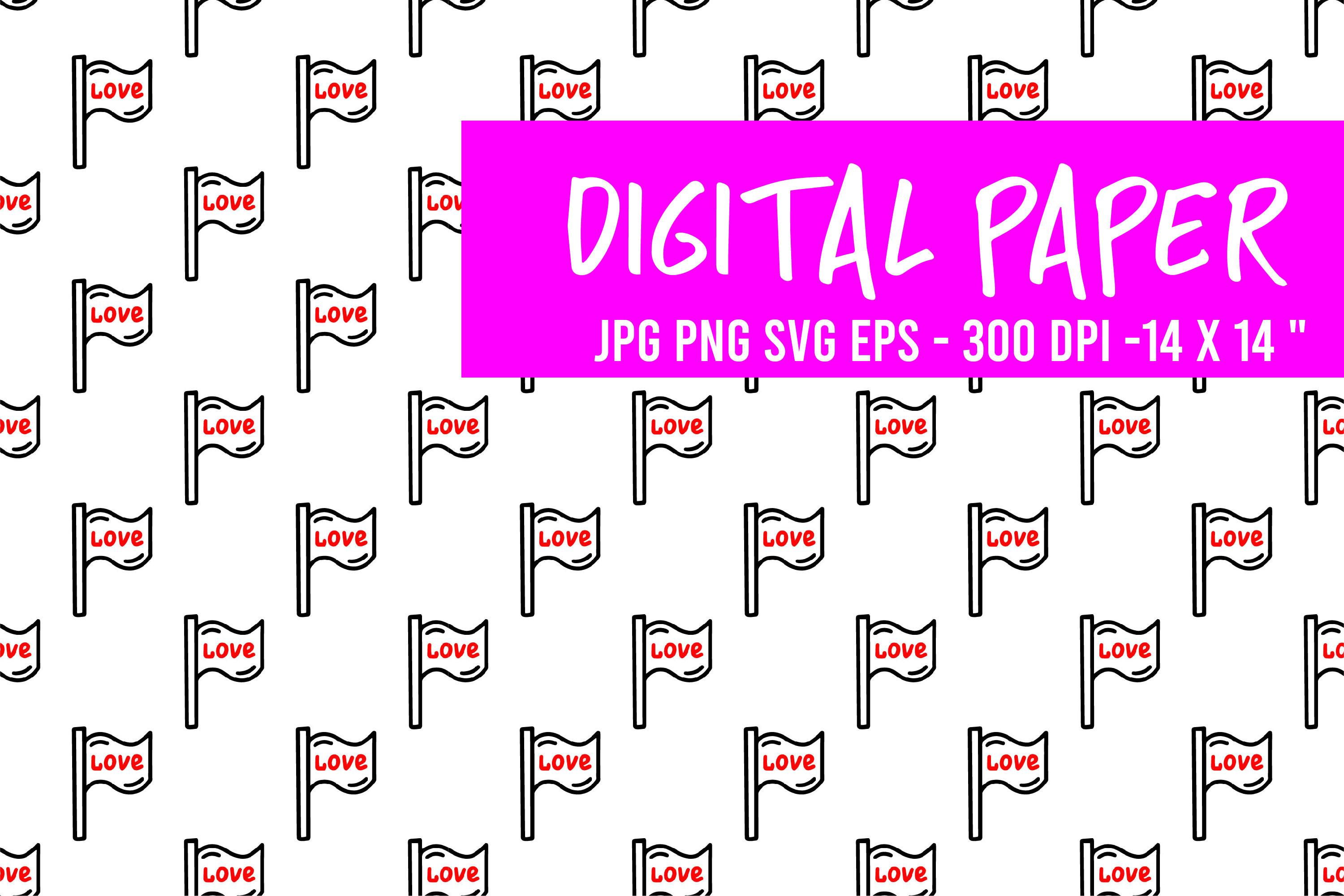 Seamless Pattern with Love Flag