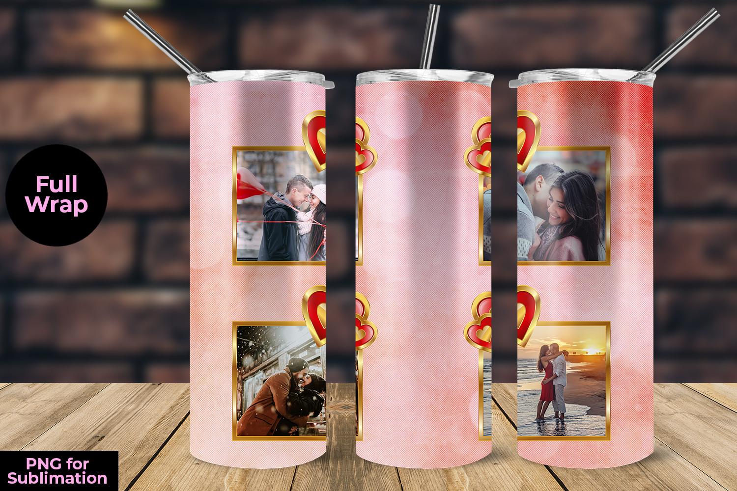 Photo Frame Pink Watercolor 20 Oz Skinny