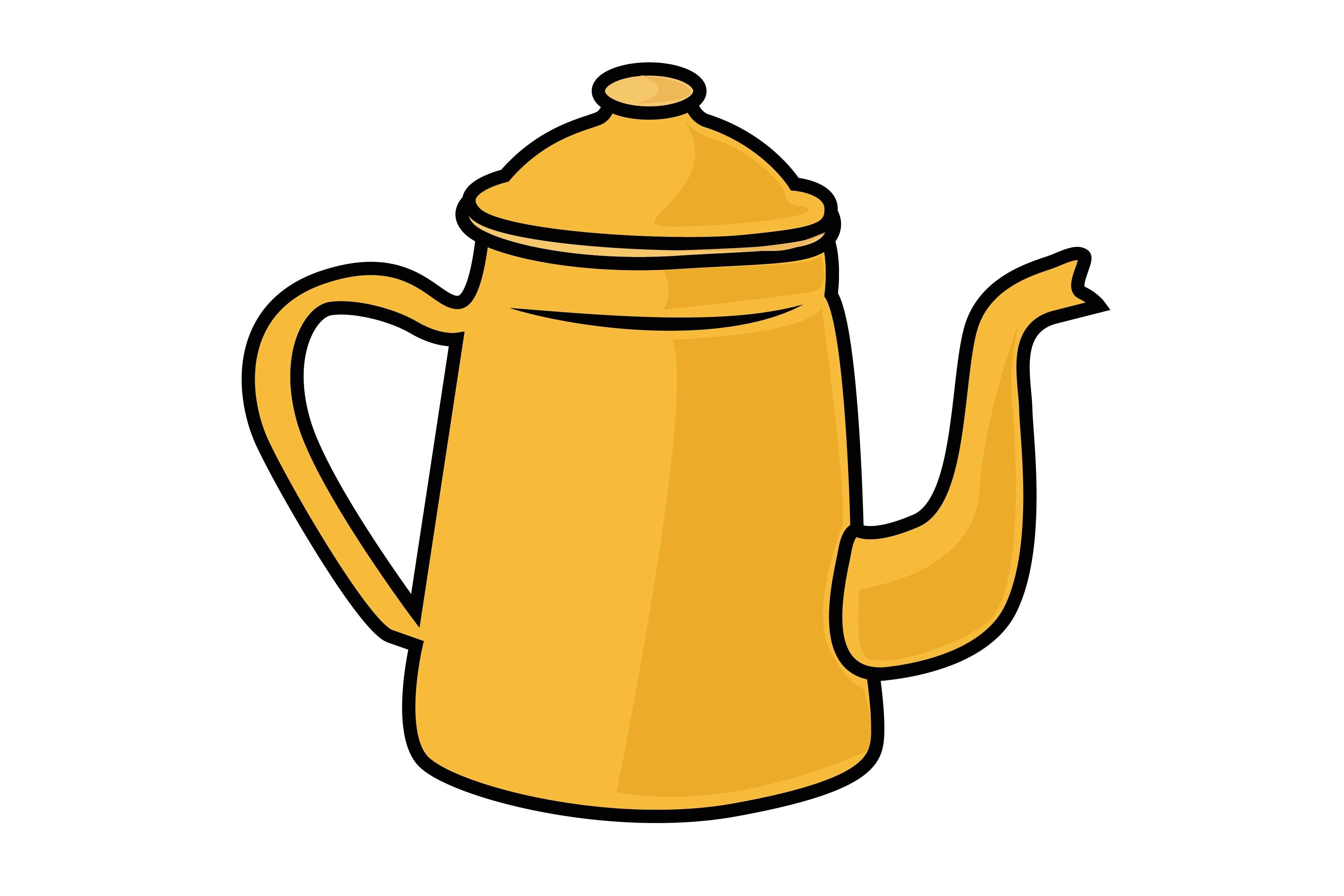 Classic Gold Kettle Sticker Vector