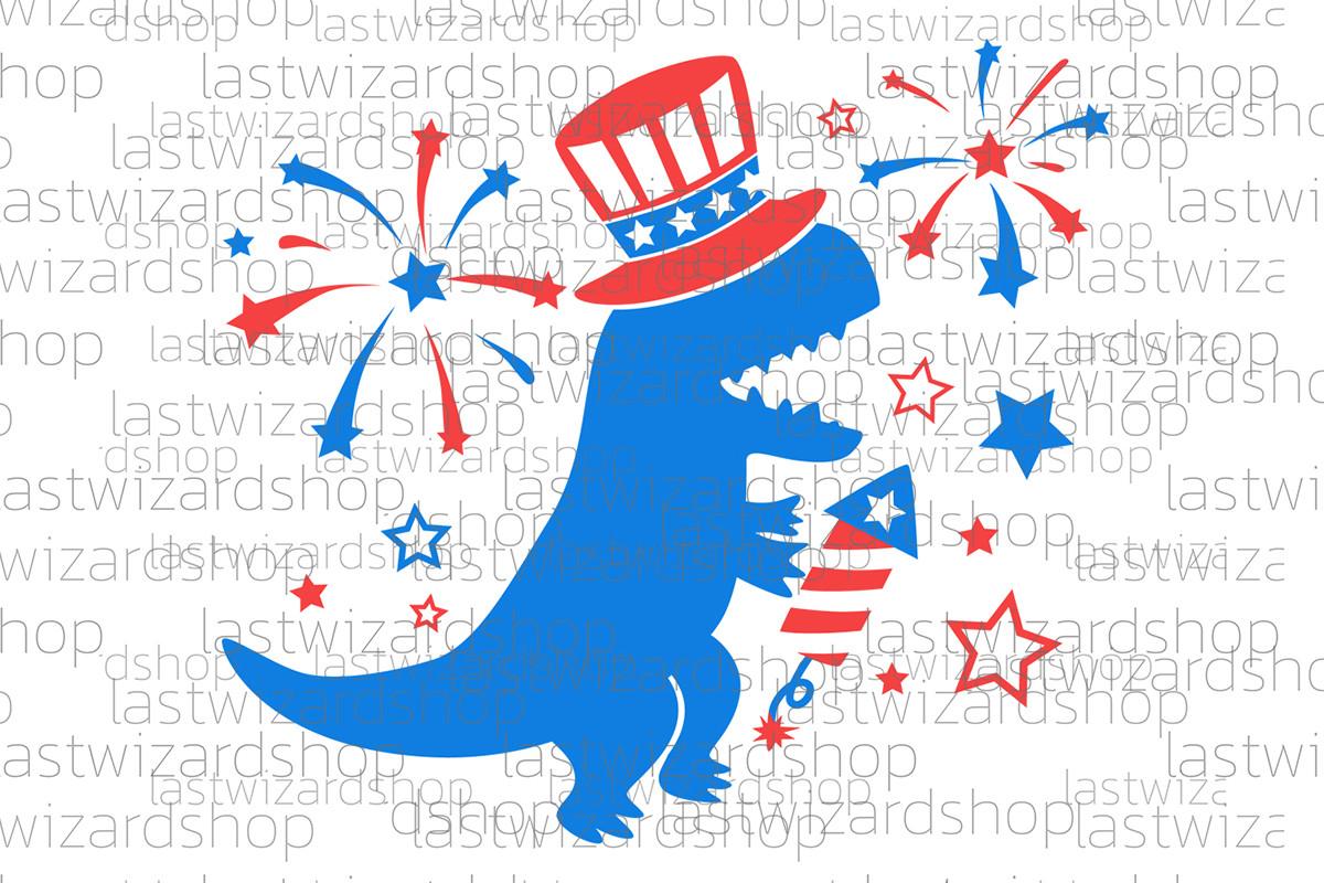 Patriotic Dinosaur Svg, 4th of July Svg
