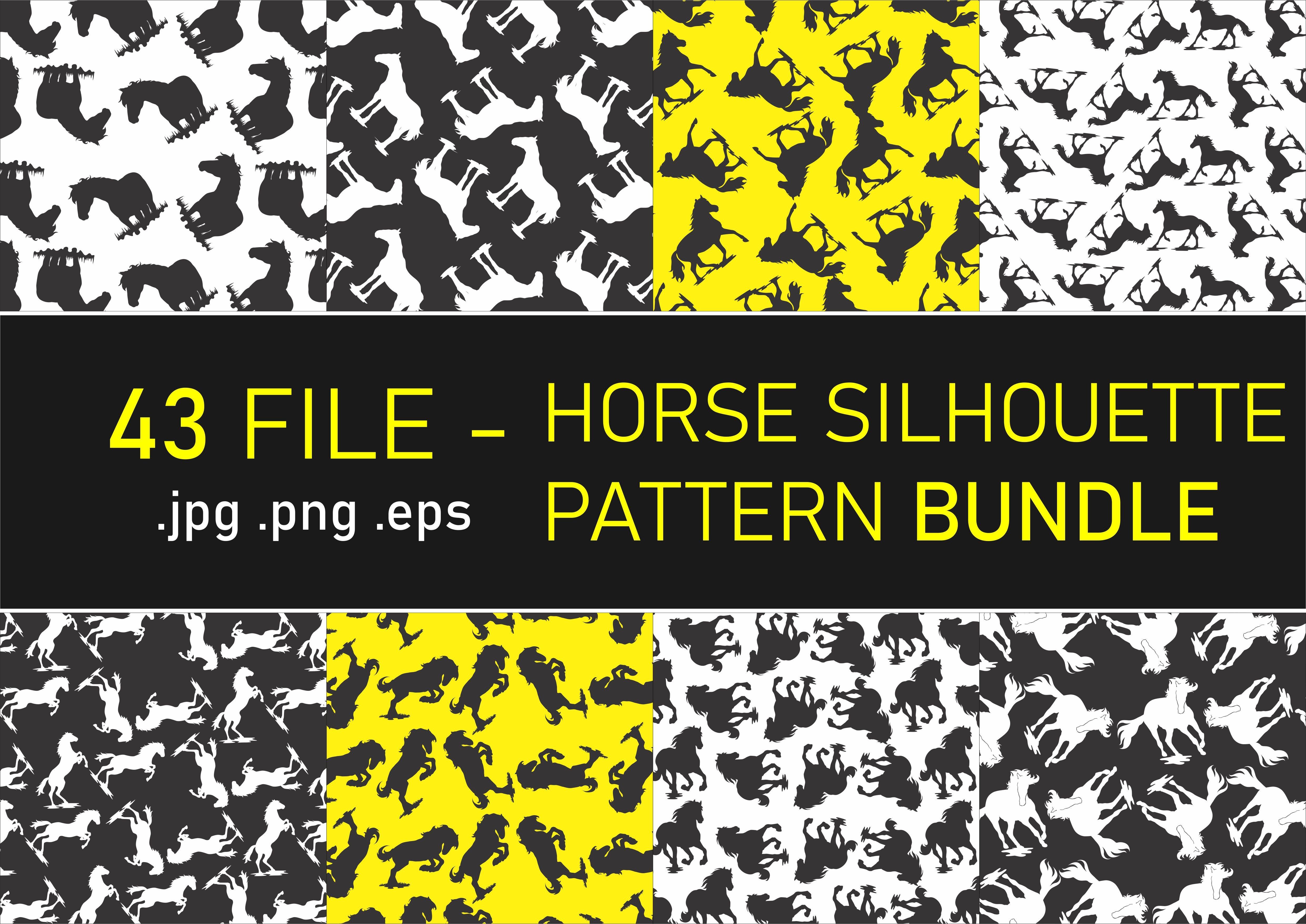 Horse Silhouette Pattern Bundle
