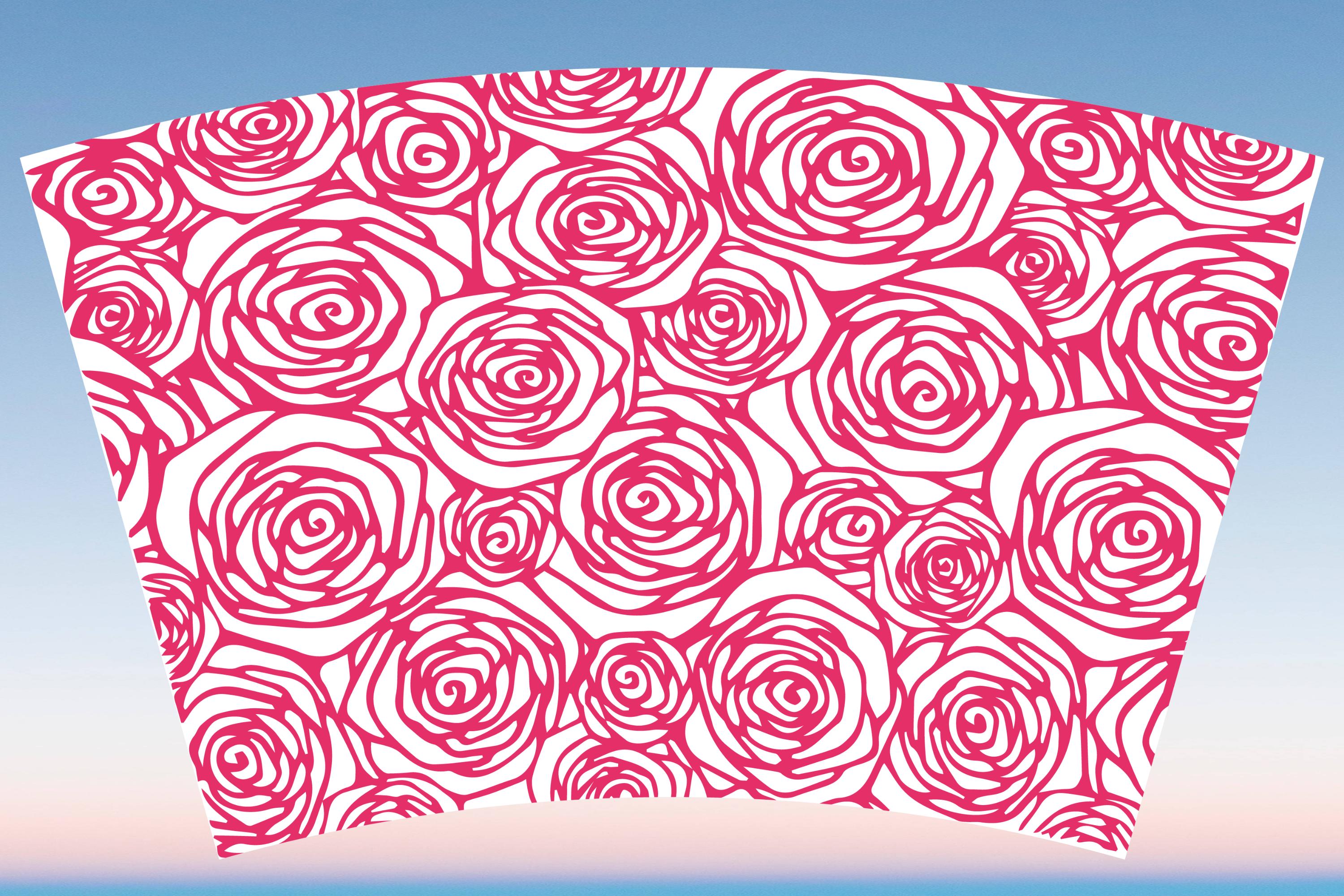Roses Flower 24oz Starbucks Cup Wrap Svg