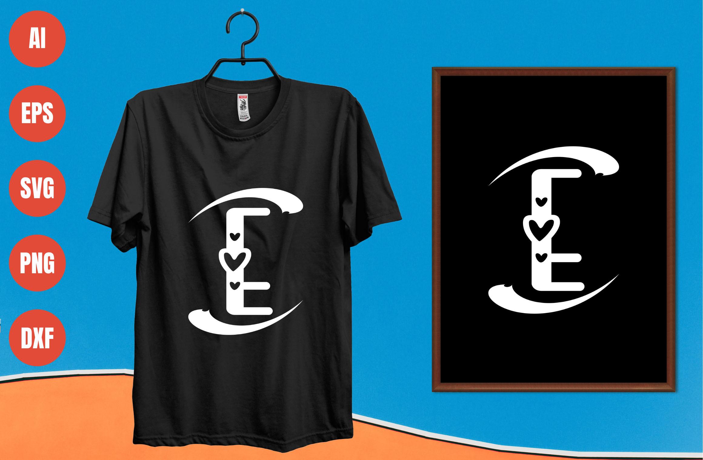 Letter E T-shirt Design 3