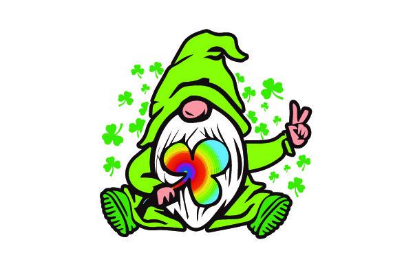 Gnome Tie Dye Shamrock