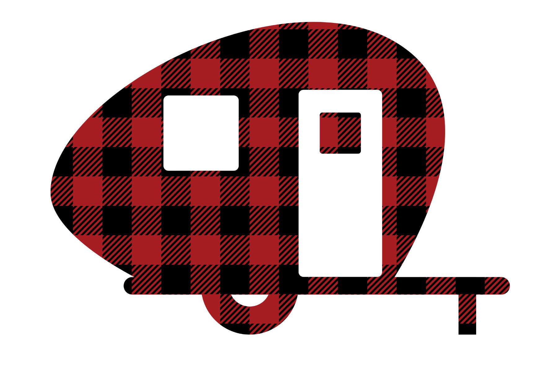 Buffalo Plaid Camper Silhouette