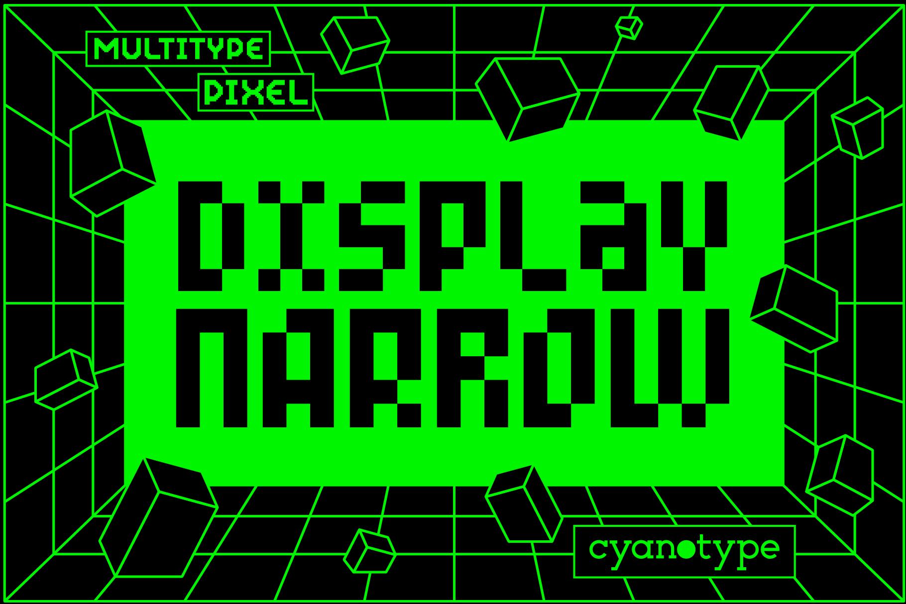 MultiType Pixel Display Narrow Font