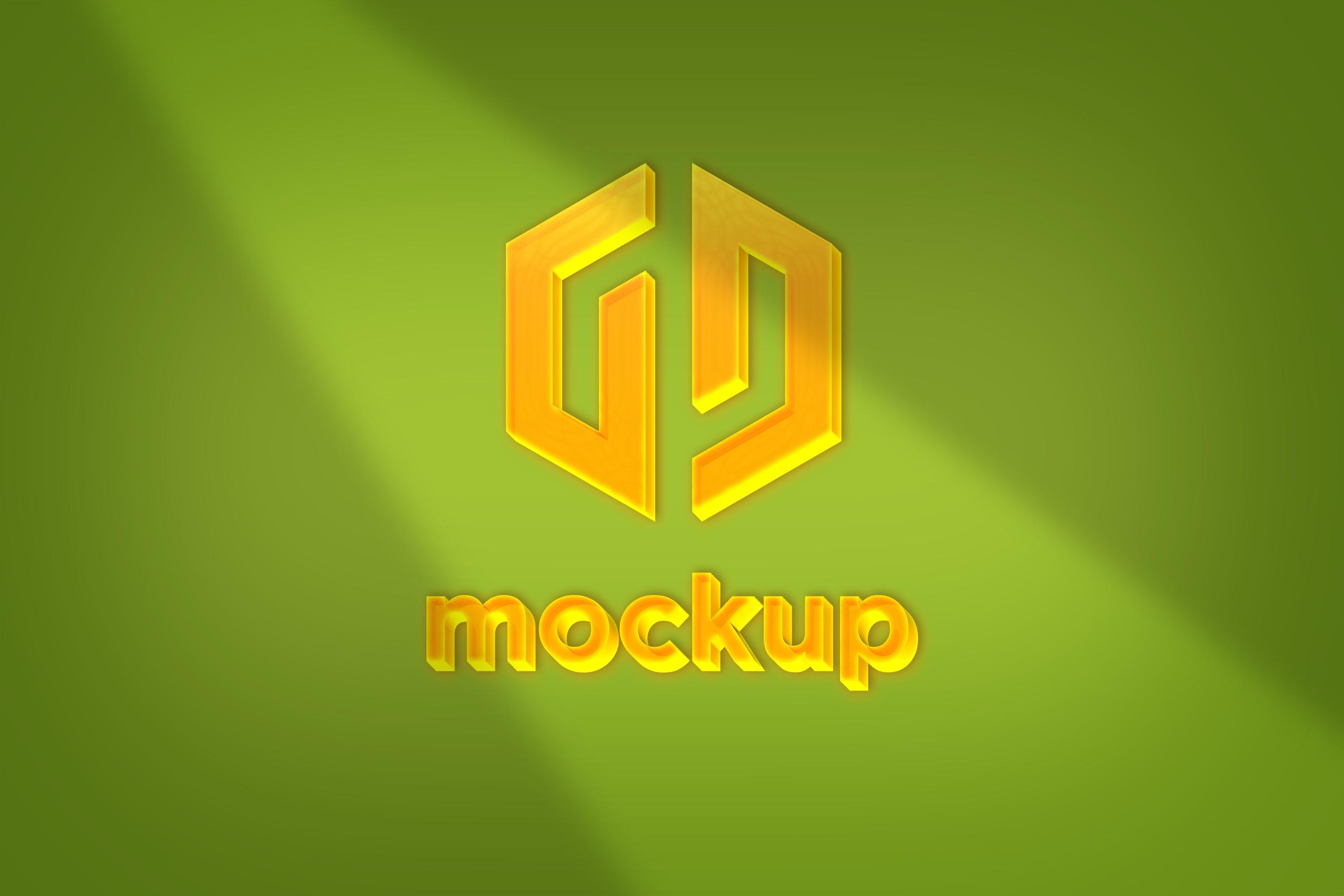 Yellow Logo Mockup with Window Sunlight