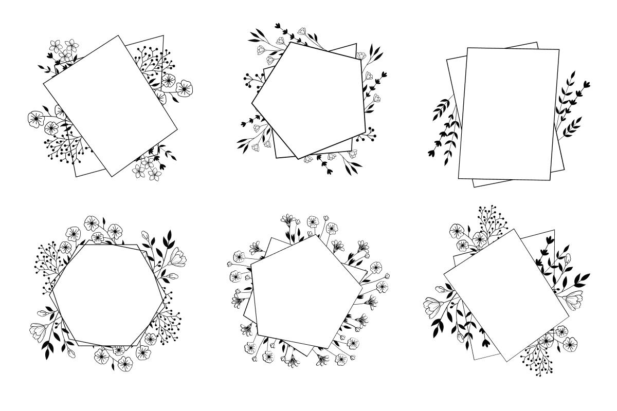 6 Botanical Flower Frame SVG