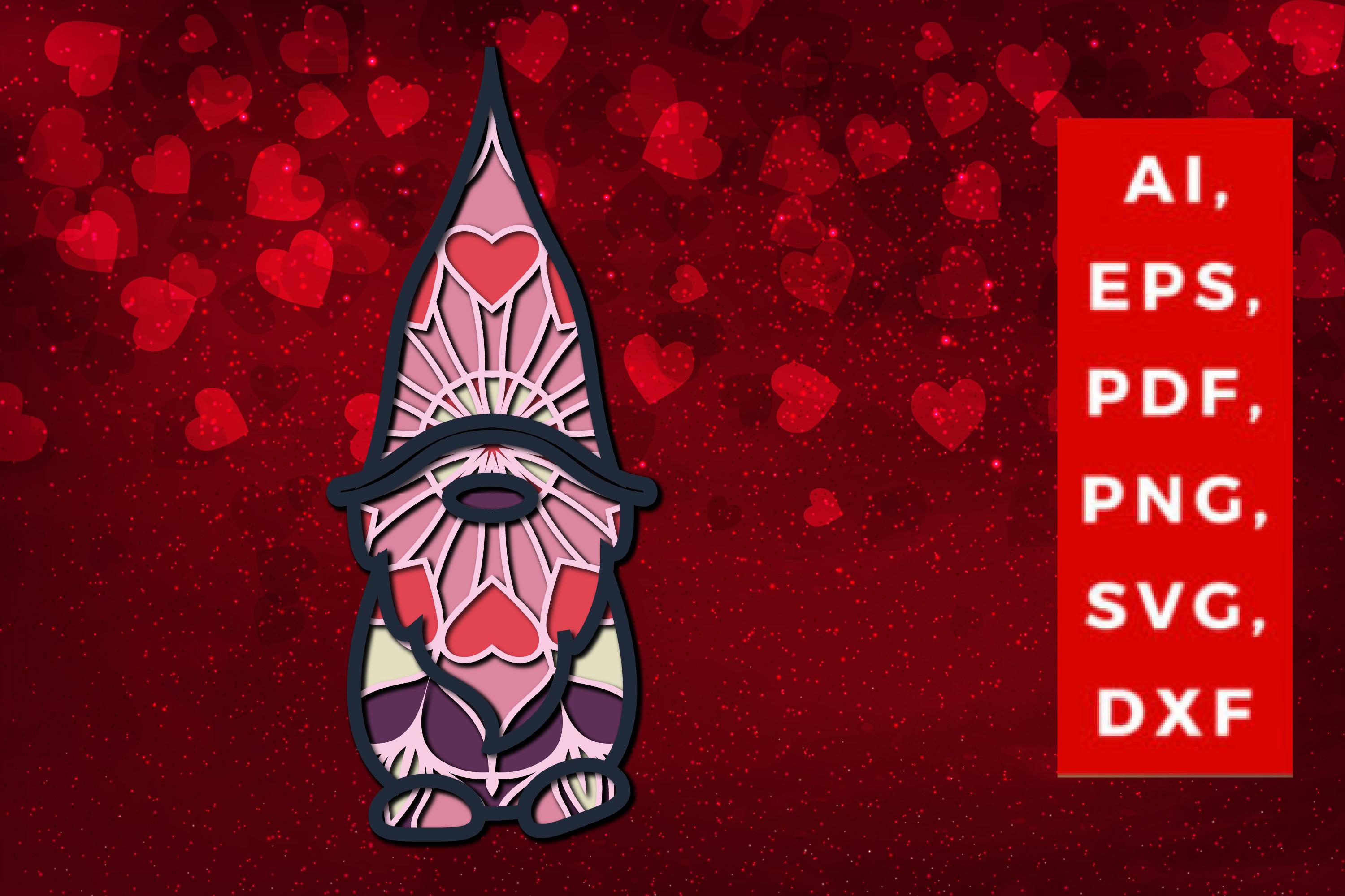 3D Santa Claus Valentine Multi-layer SVG