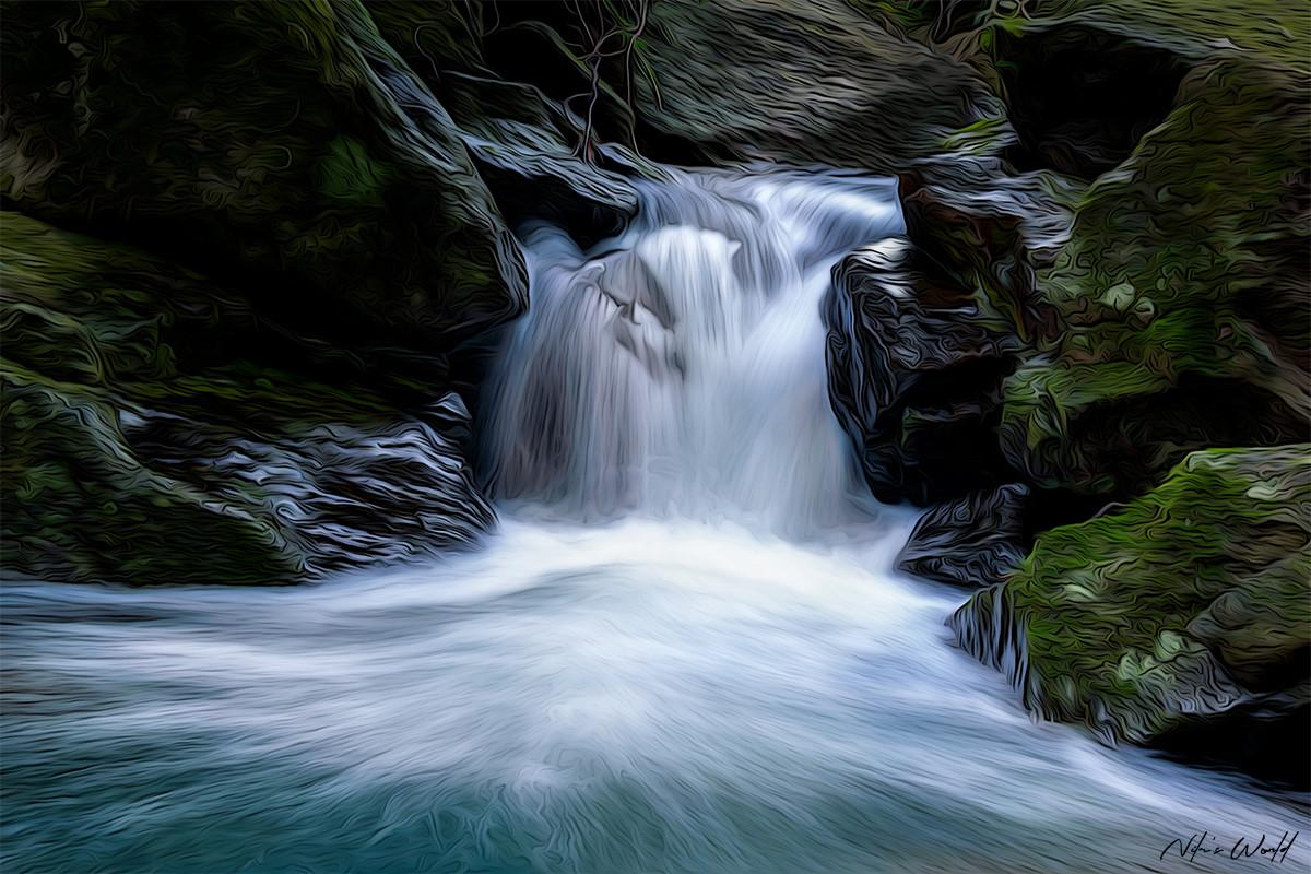 Watercolor Stunning Waterfall Design