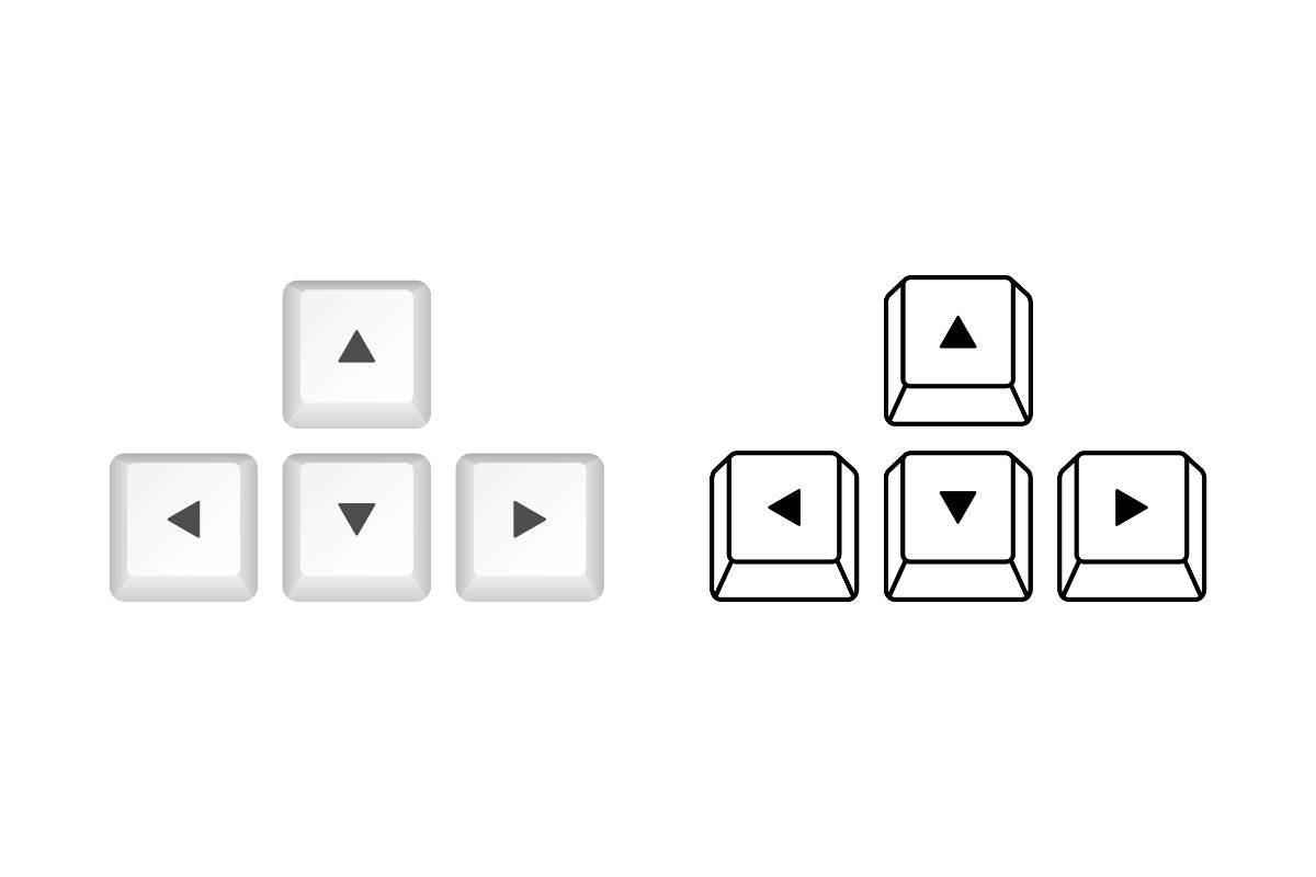 Arrows Computer Keyboard Buttons. Deskto