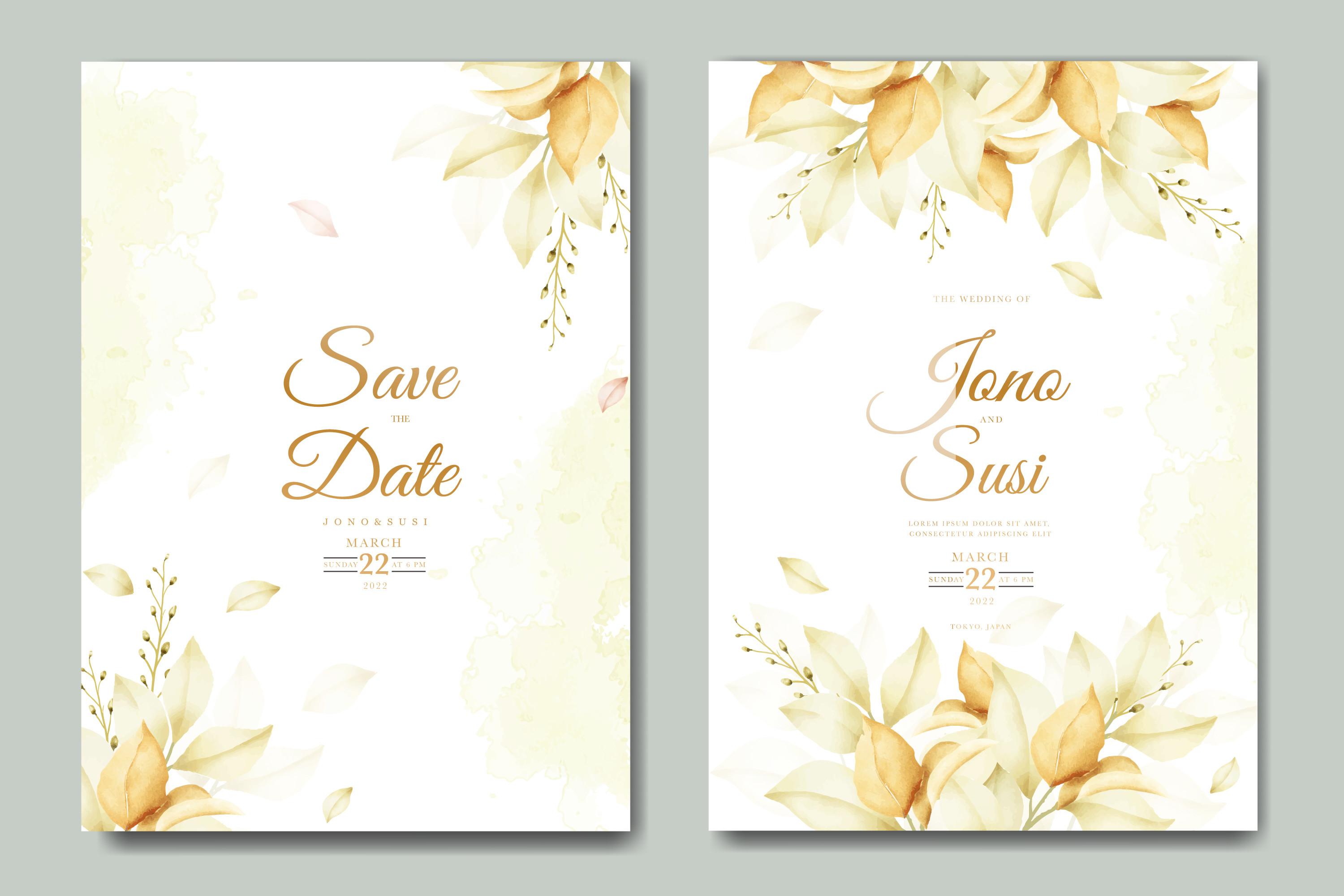 Beautiful Leaves Wedding Invitation Card