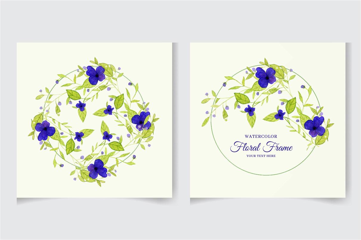 Elegant Watercolor Floral Frame Design 7