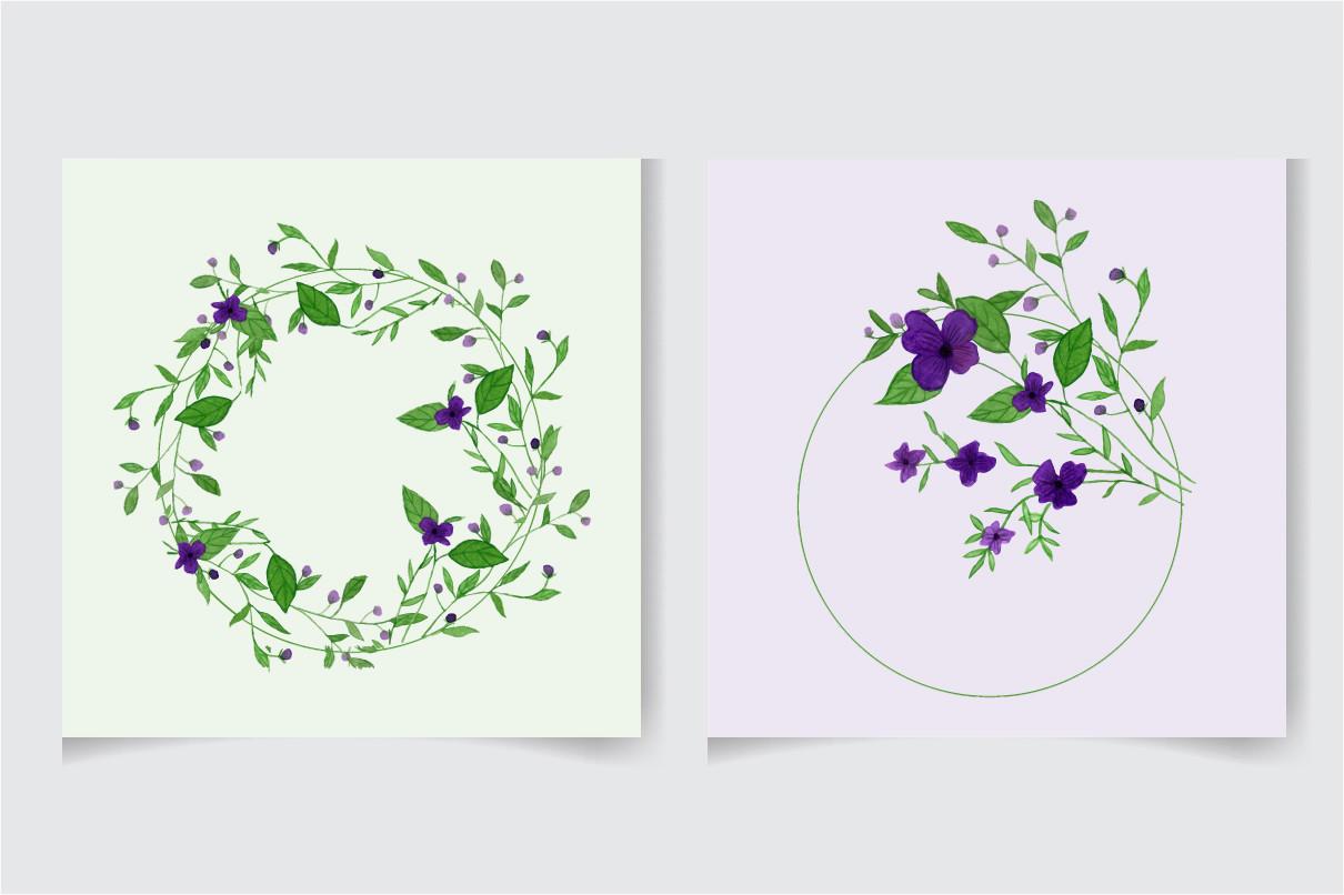 Elegant Watercolor Floral Frame Design 5