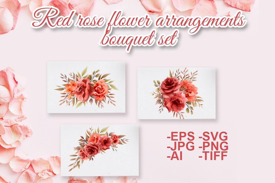 Red Rose Floral Arrangements Bouquet Set