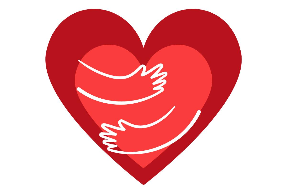 Two Hearts Hugging