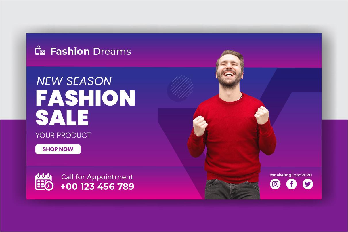 Fashion Sale Web Banner Design Template