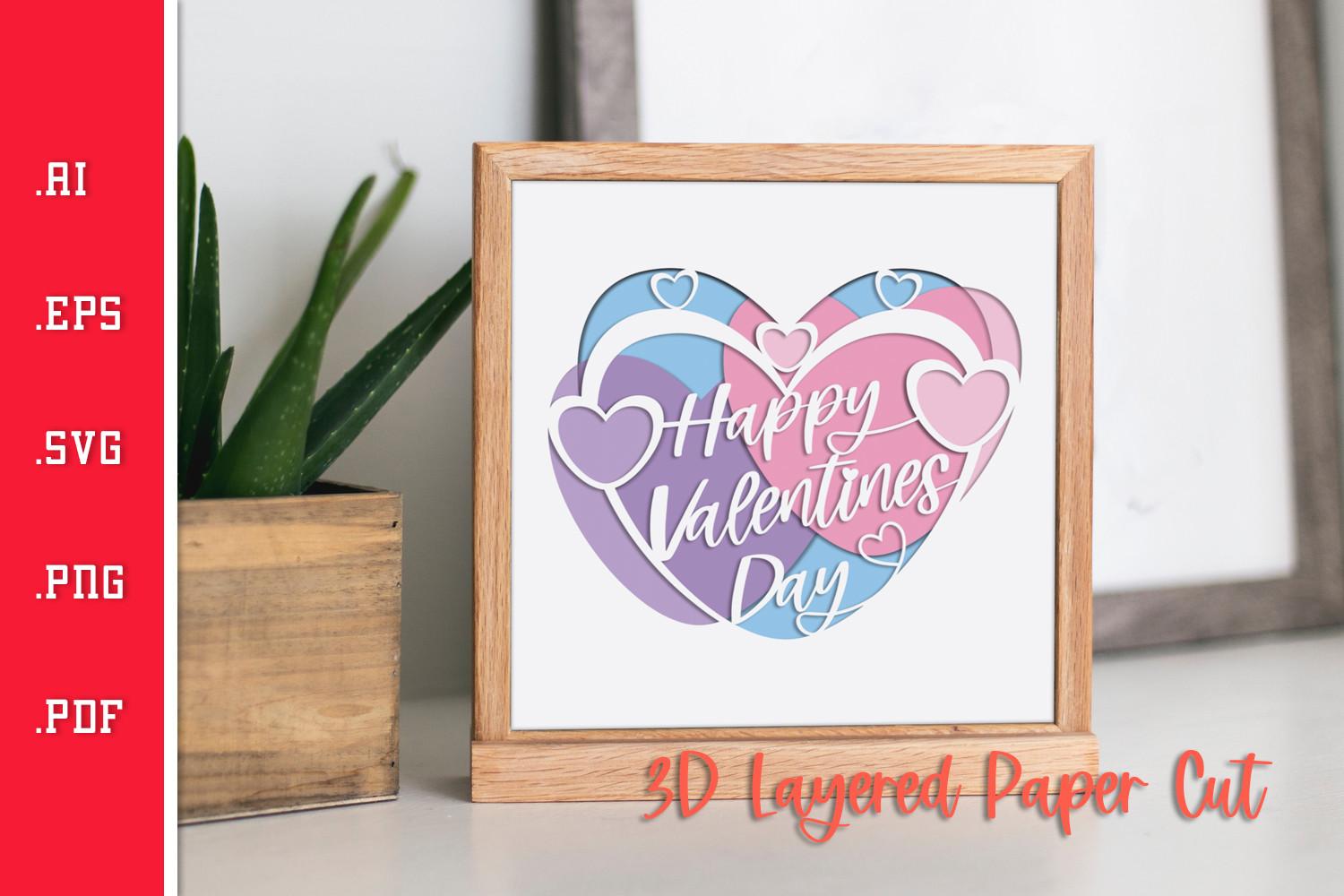 Happy Valentines Day 7 - 3D Paper Cut