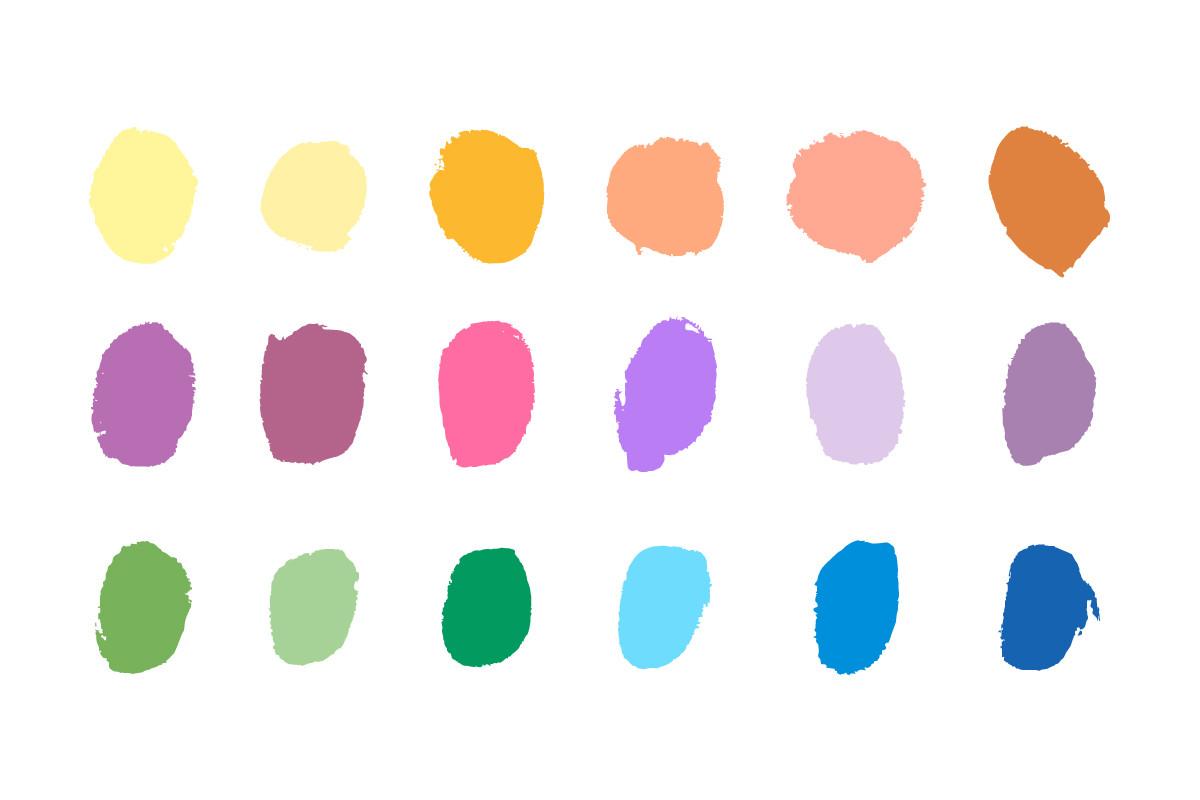 Colorful Watercolor Brush Stroke Shape