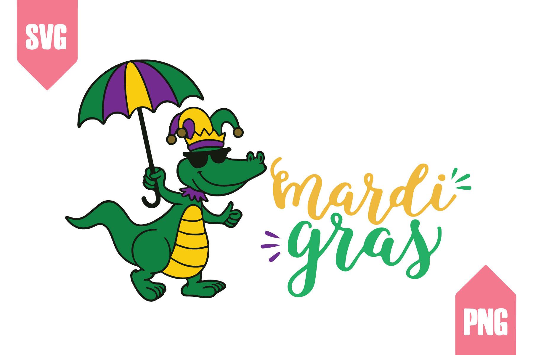 Mardi Gras Alligator SVG PNG